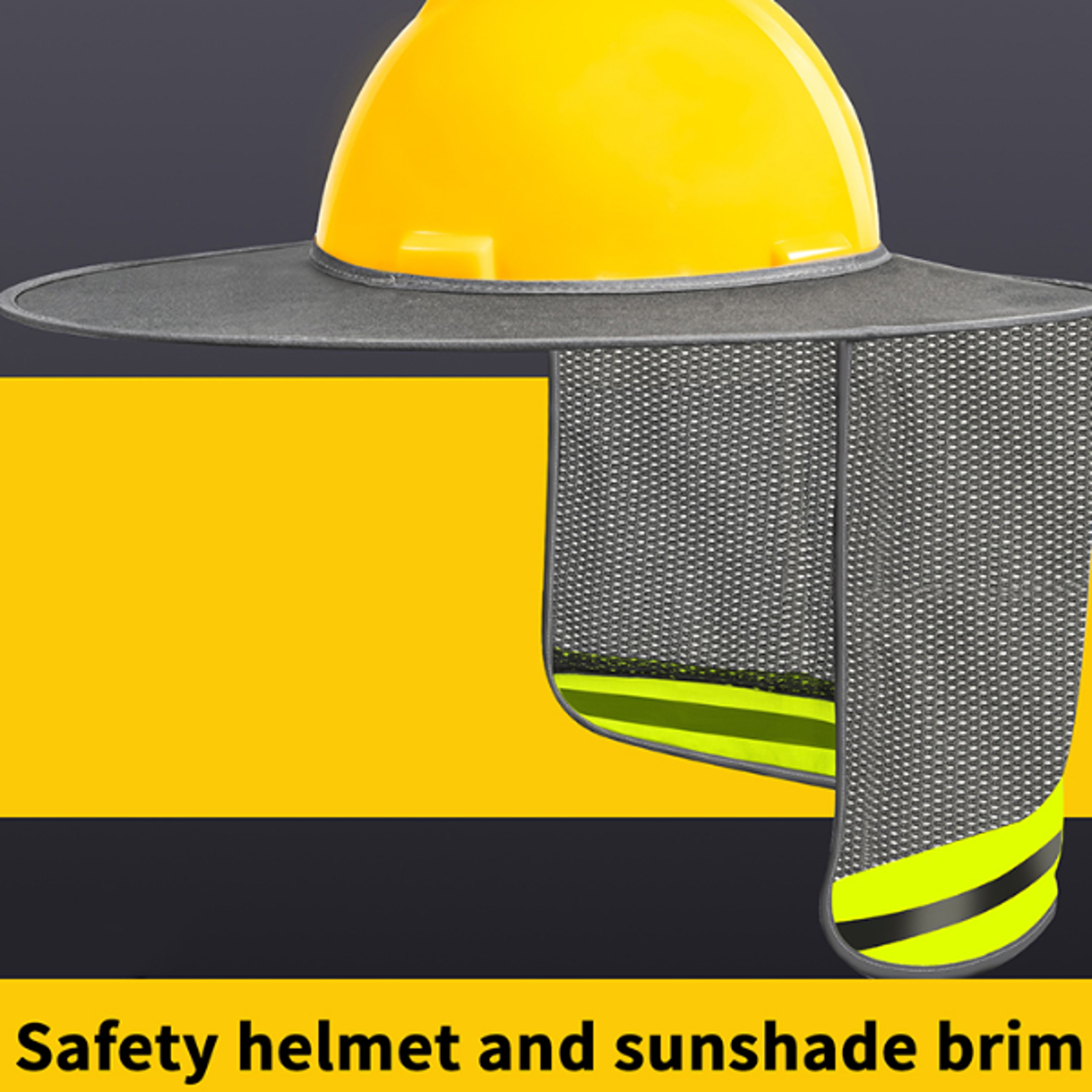 Reflective Hard Hat Sun Shade and Safety Helmet Neck Shield