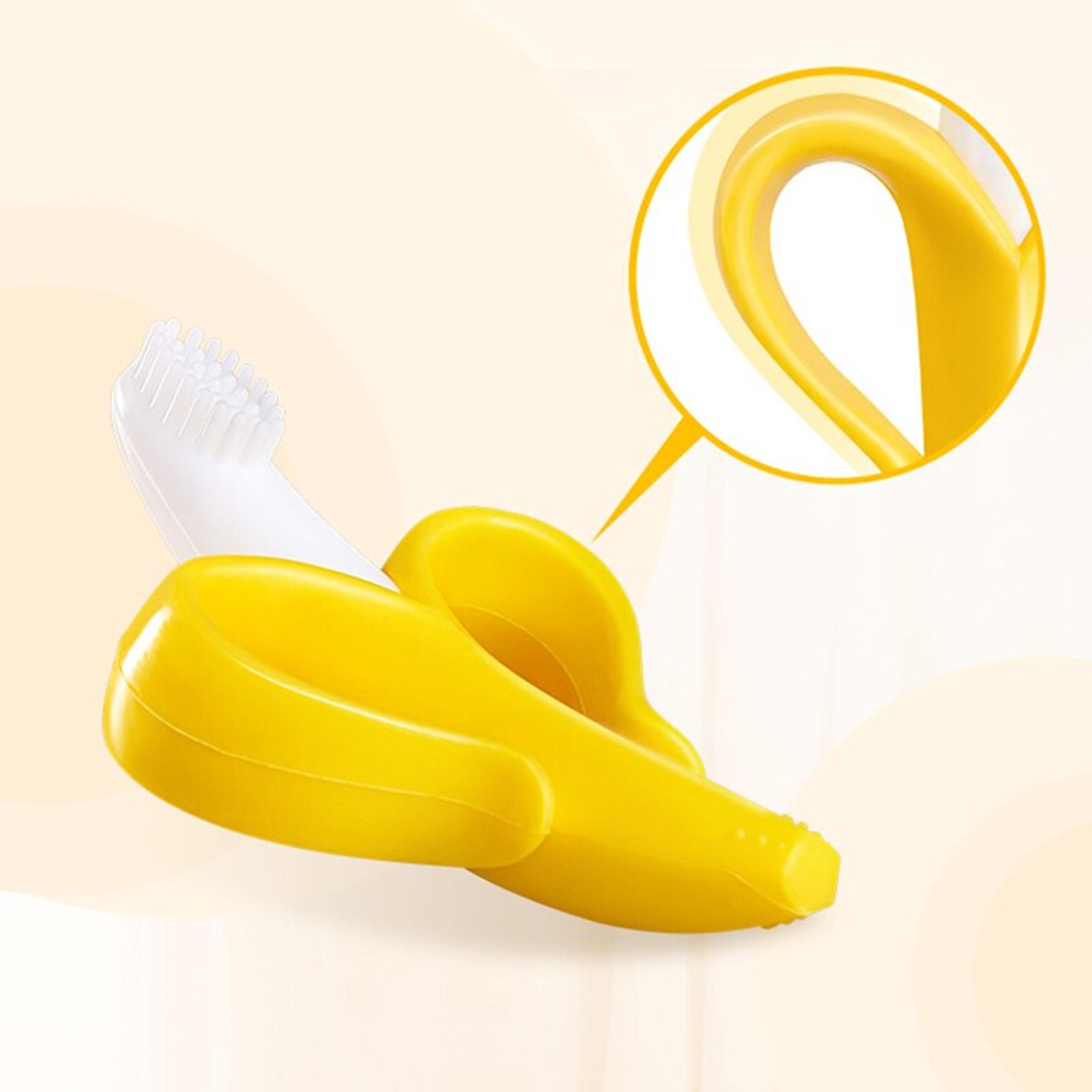 Banana Silicone Baby Teether Training Toothbrush For Safe Teething Relief 2