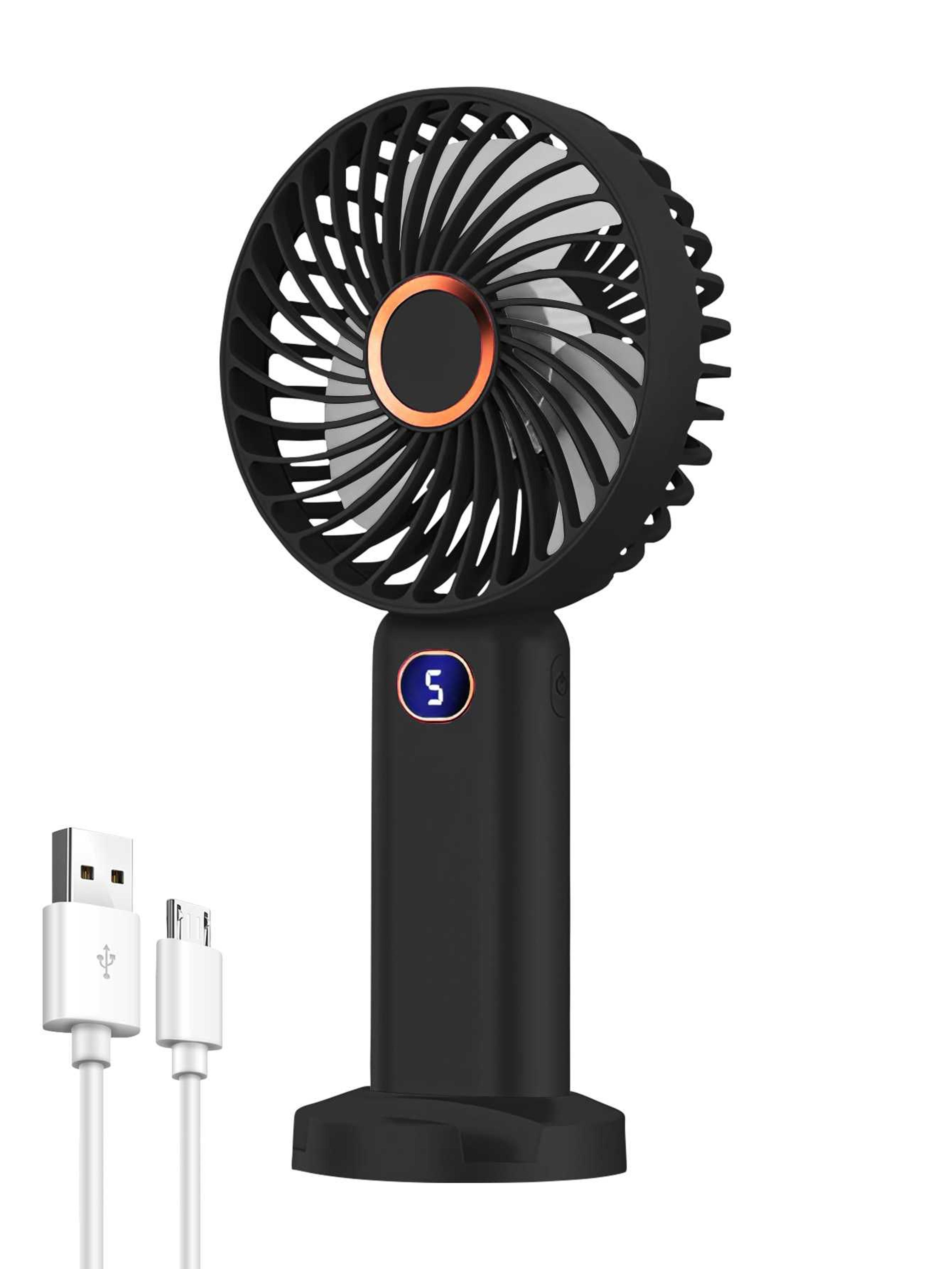 Portable Handheld Fan USB Rechargeable Mini Fan With Digital Display 6
