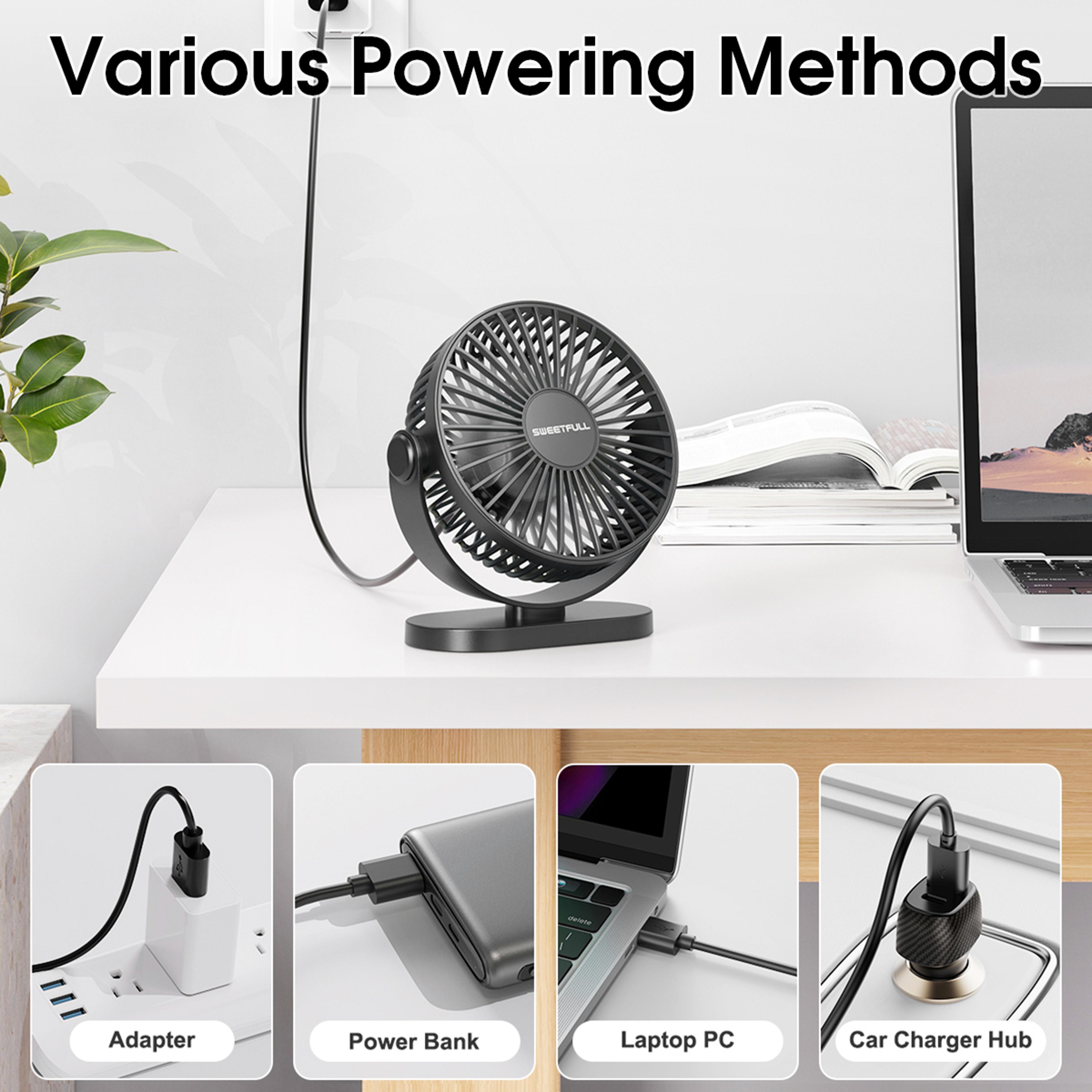 Portable USB Mini Fan Desktop Wall Mounted Quiet Air Circulator With Speed Cooling 2