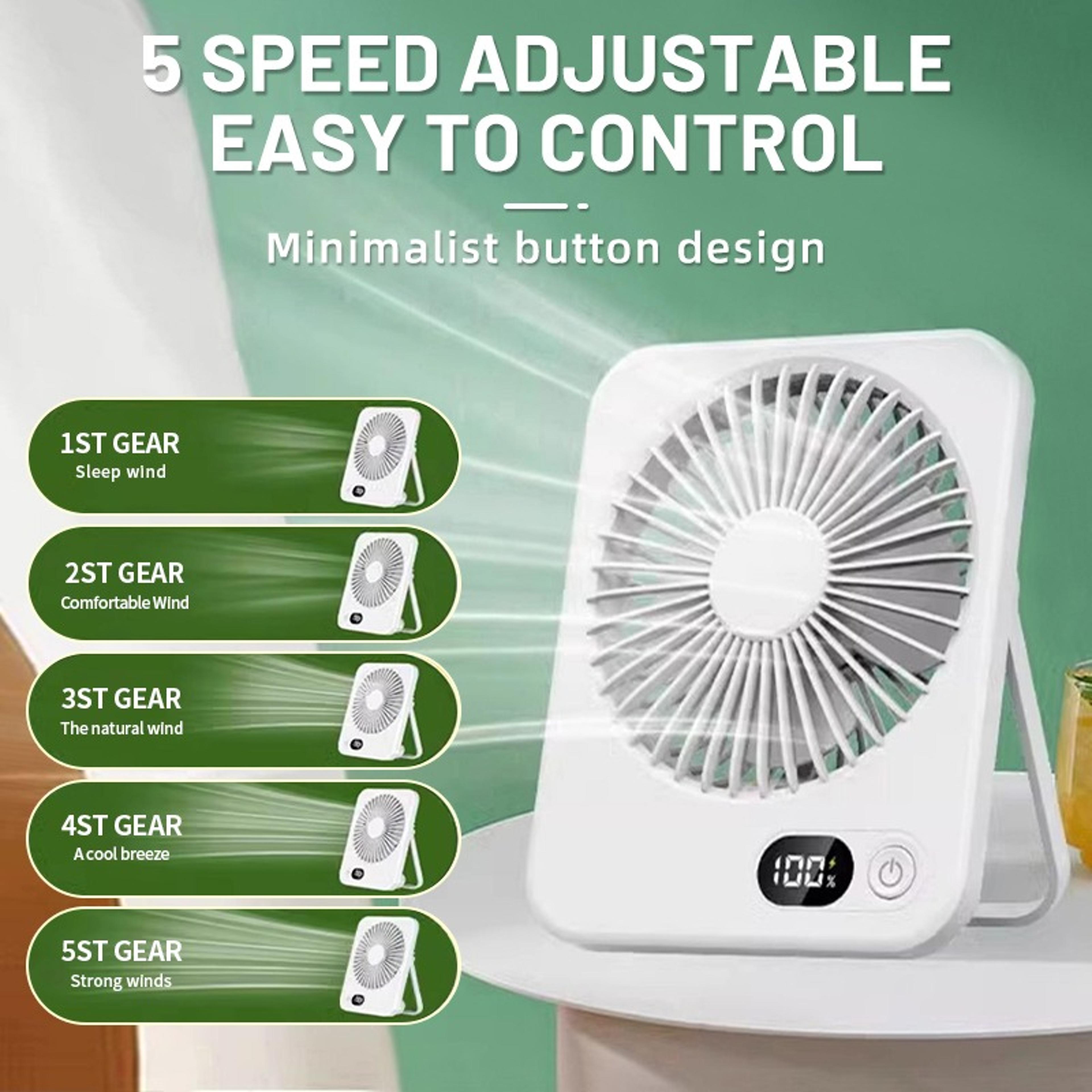 Portable Folding USB Rechargeable Mini Cooling Fan Power Bank Handheld Desk Fan 3