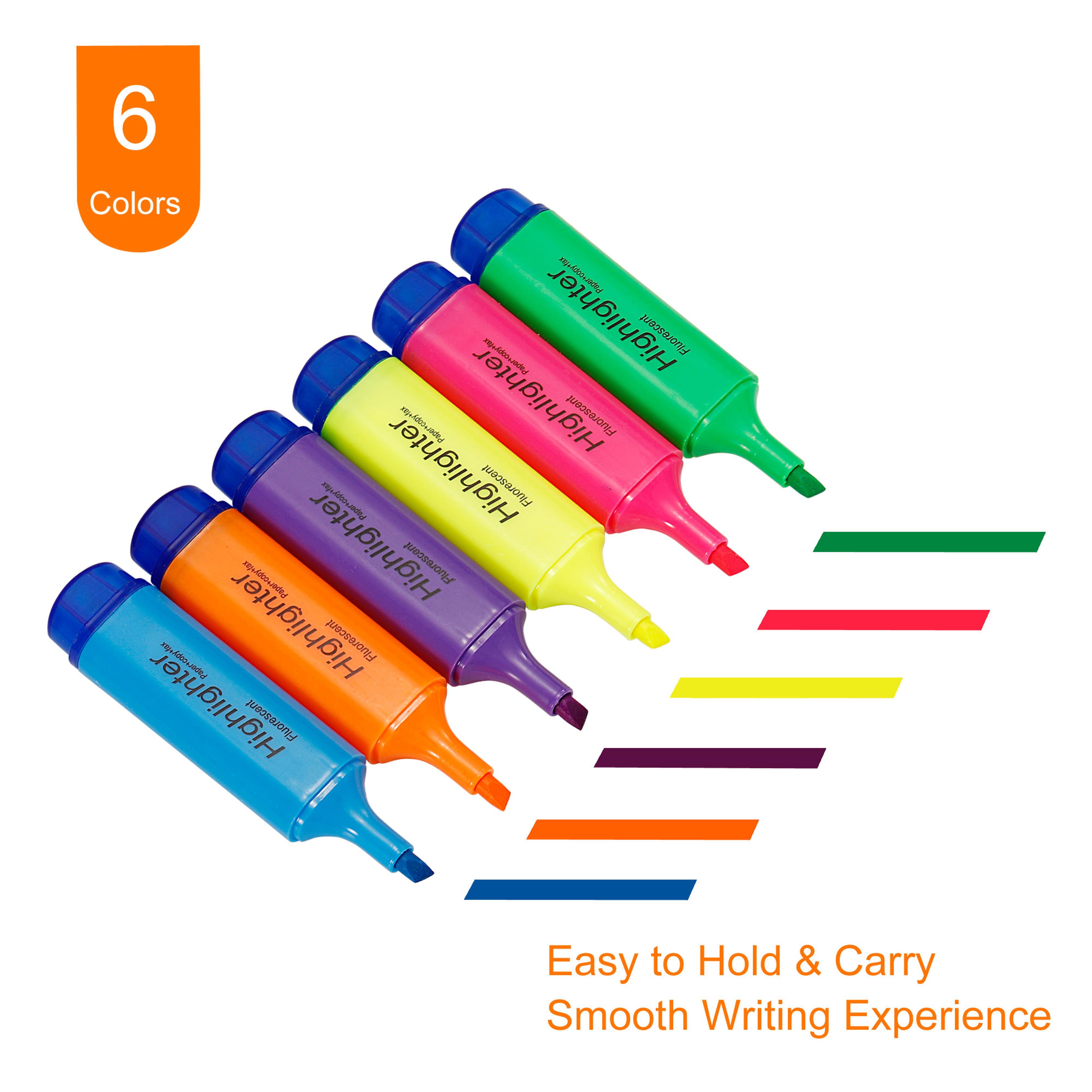 Fluorescent Highlighter Pens Broad Tip Markers For Art Notes And School Supplies 4