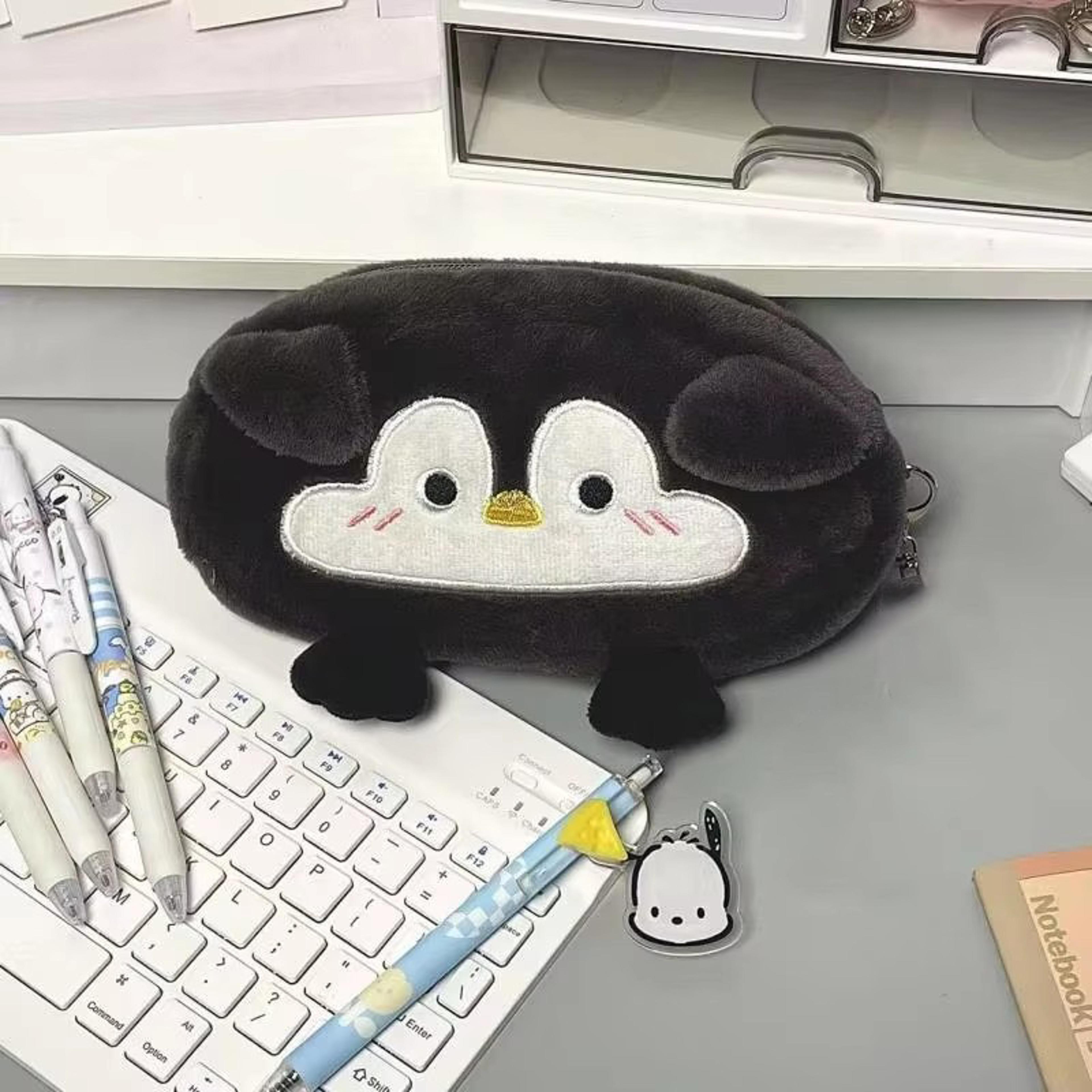 Little Otter Penguin Plush Pen Bag Large Capacity Pencil Case For School And Travel 6