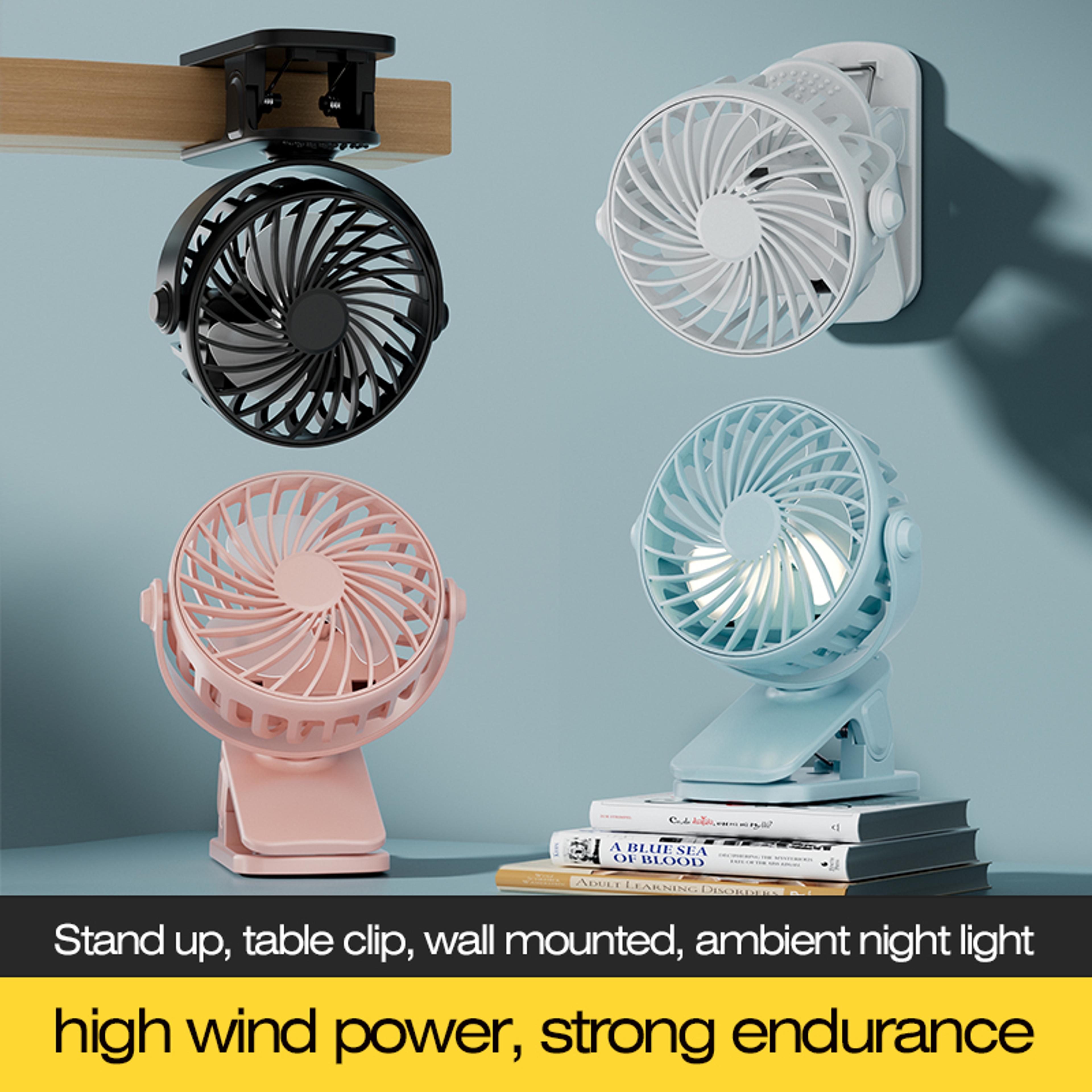 Portable Rechargeable Clip Fan Rotatable Hanging Fan With Night Light For Camping And Outdoor Use 1