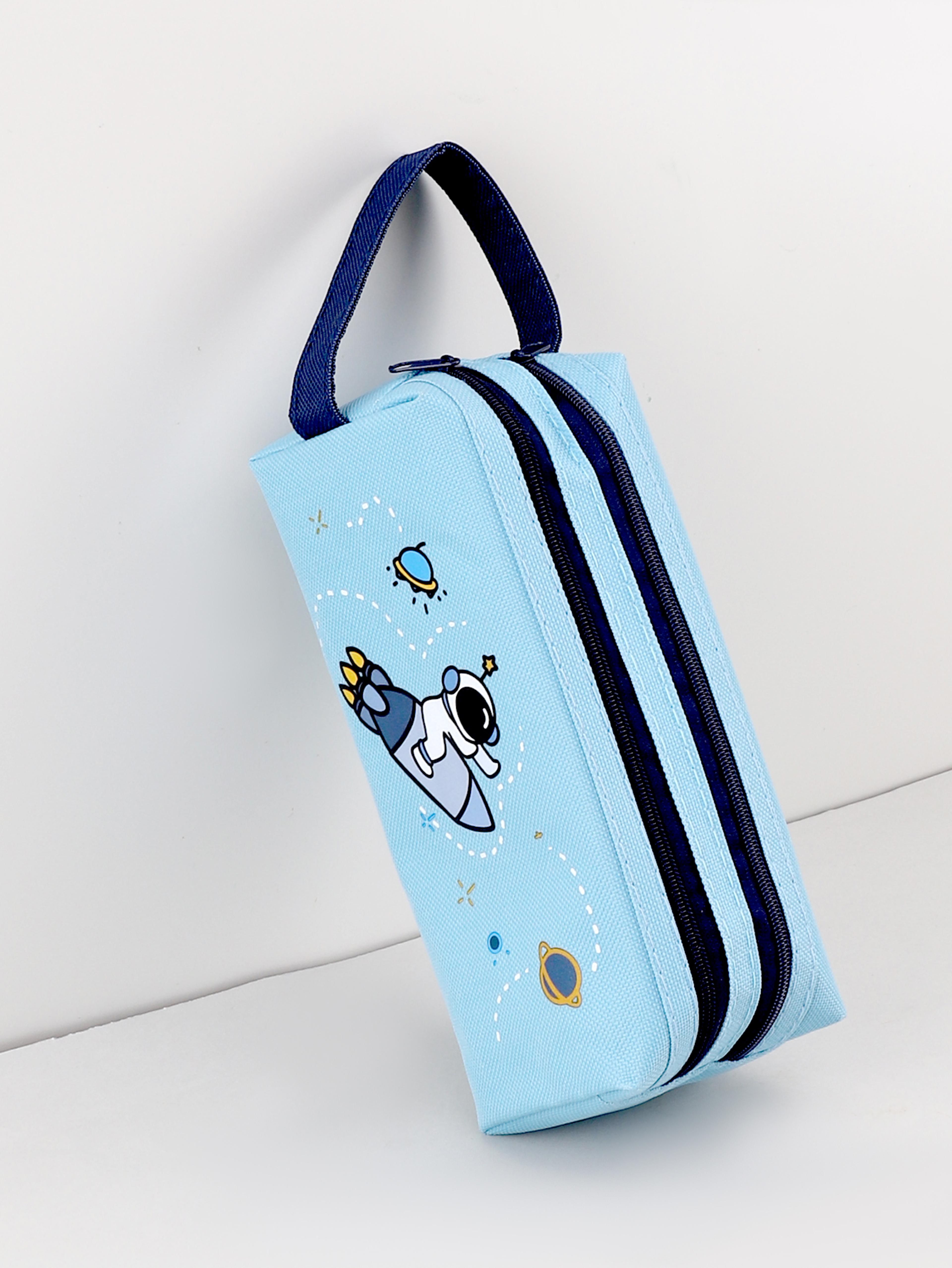 Animal Double Layer Large Capacity Pencil Case Cute School Pencil Pouch Organizer 2