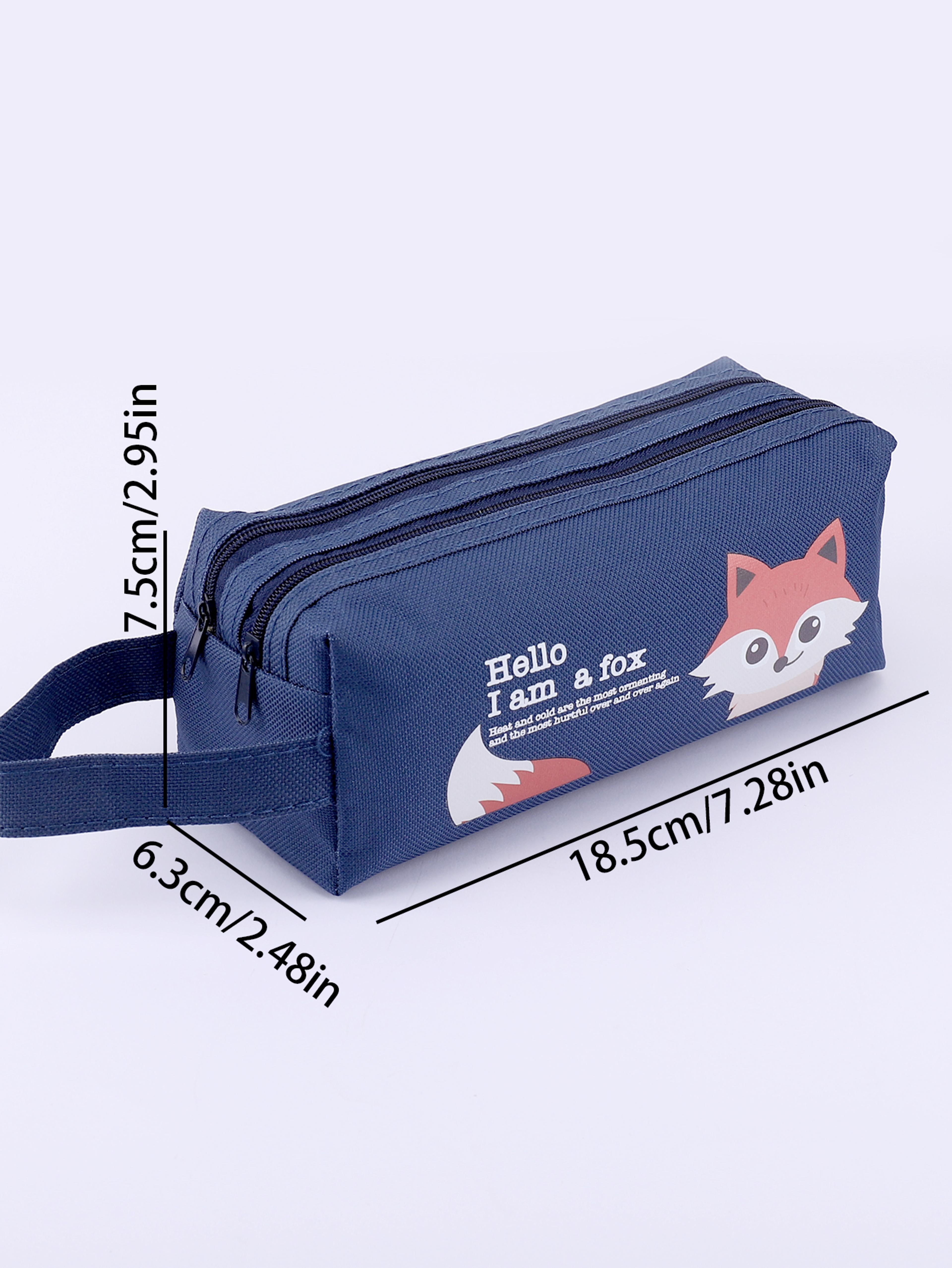 Animal Double Layer Large Capacity Pencil Case Cute School Pencil Pouch Organizer 5