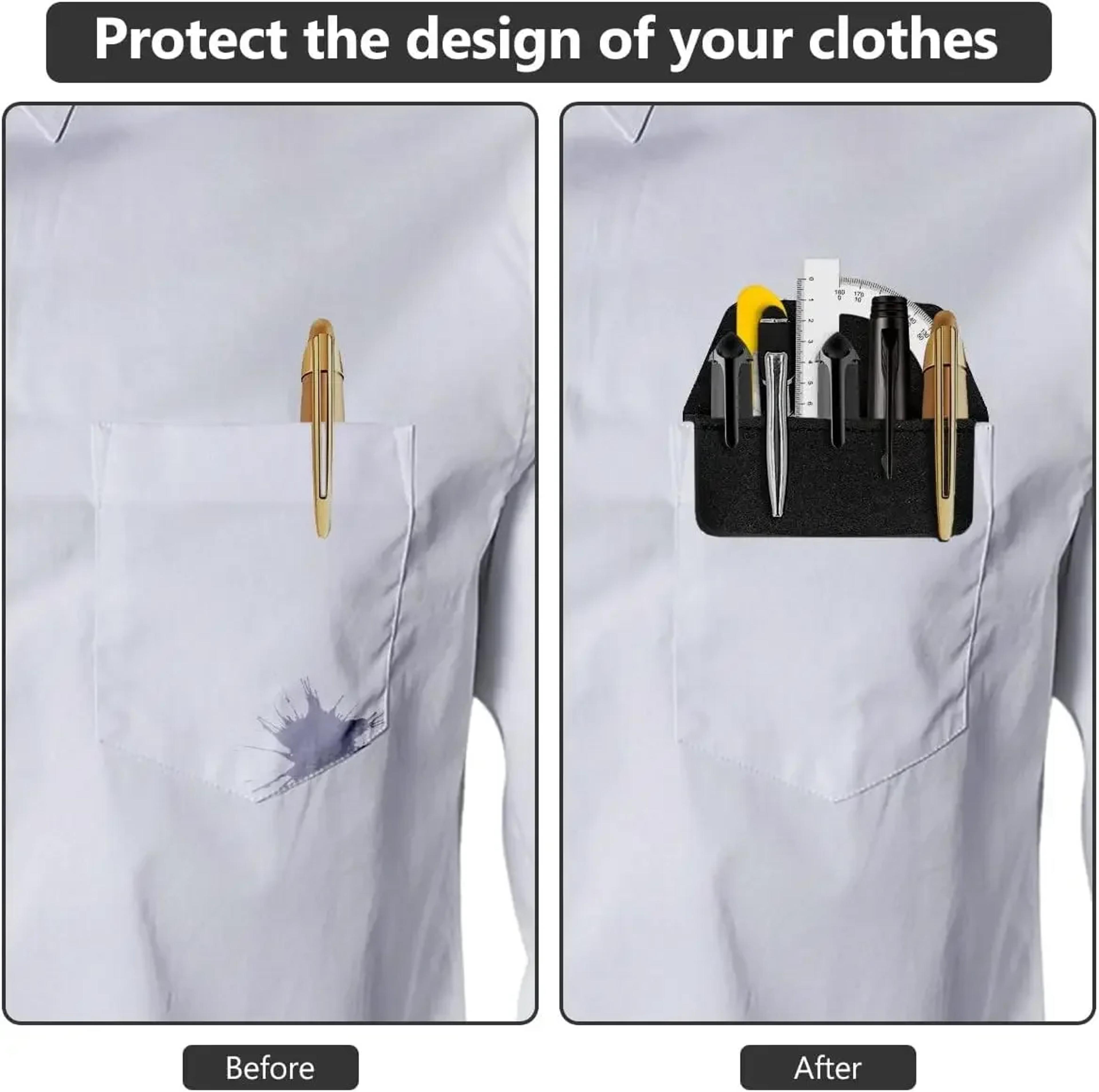 Leather Pen Holder Sleeve Pocket Protector Organizer For Shirts Lab Coats And Daily Carry 1