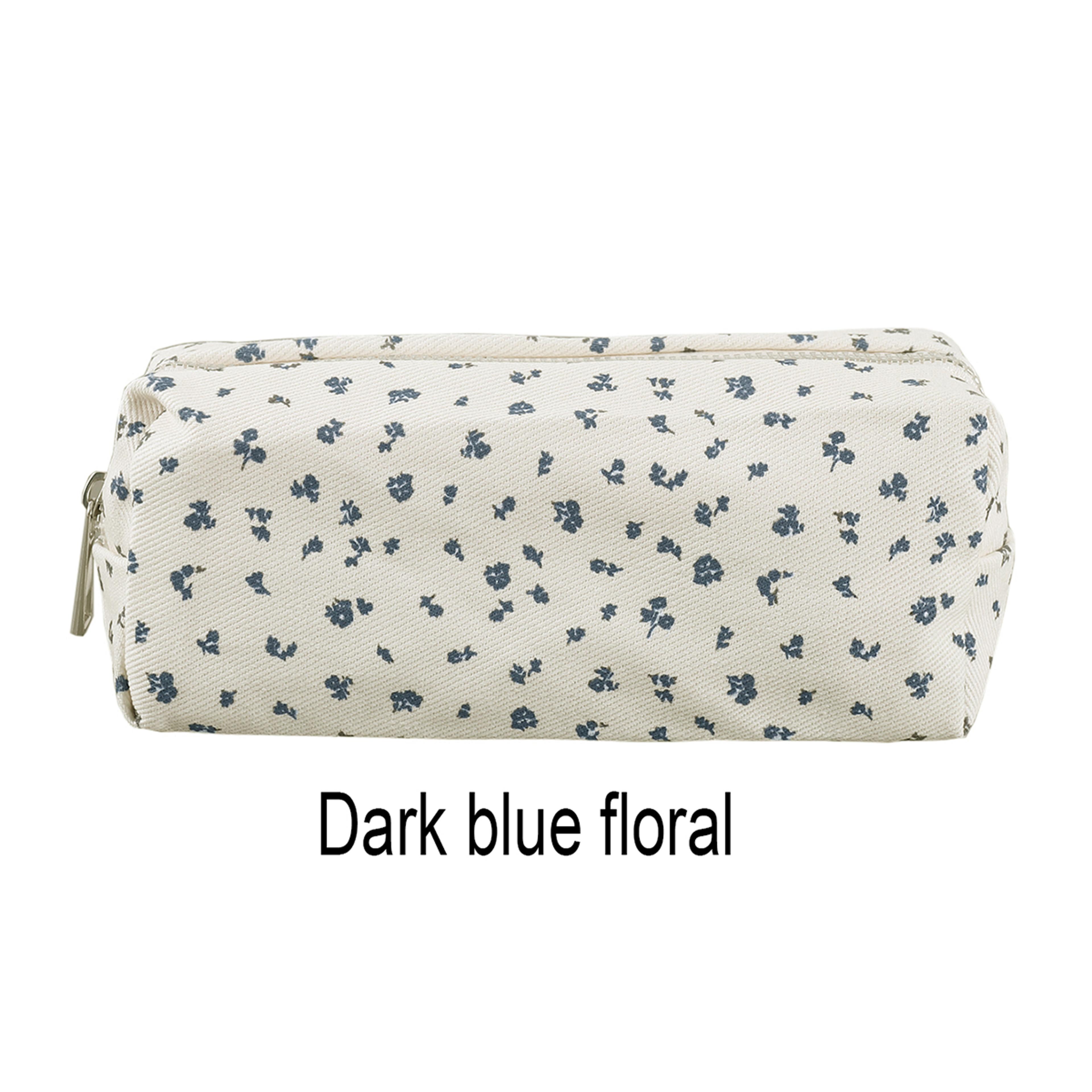 Flower Design Canvas Pencil Case Large Capacity Cute Pencil Pouch For School And Office 8