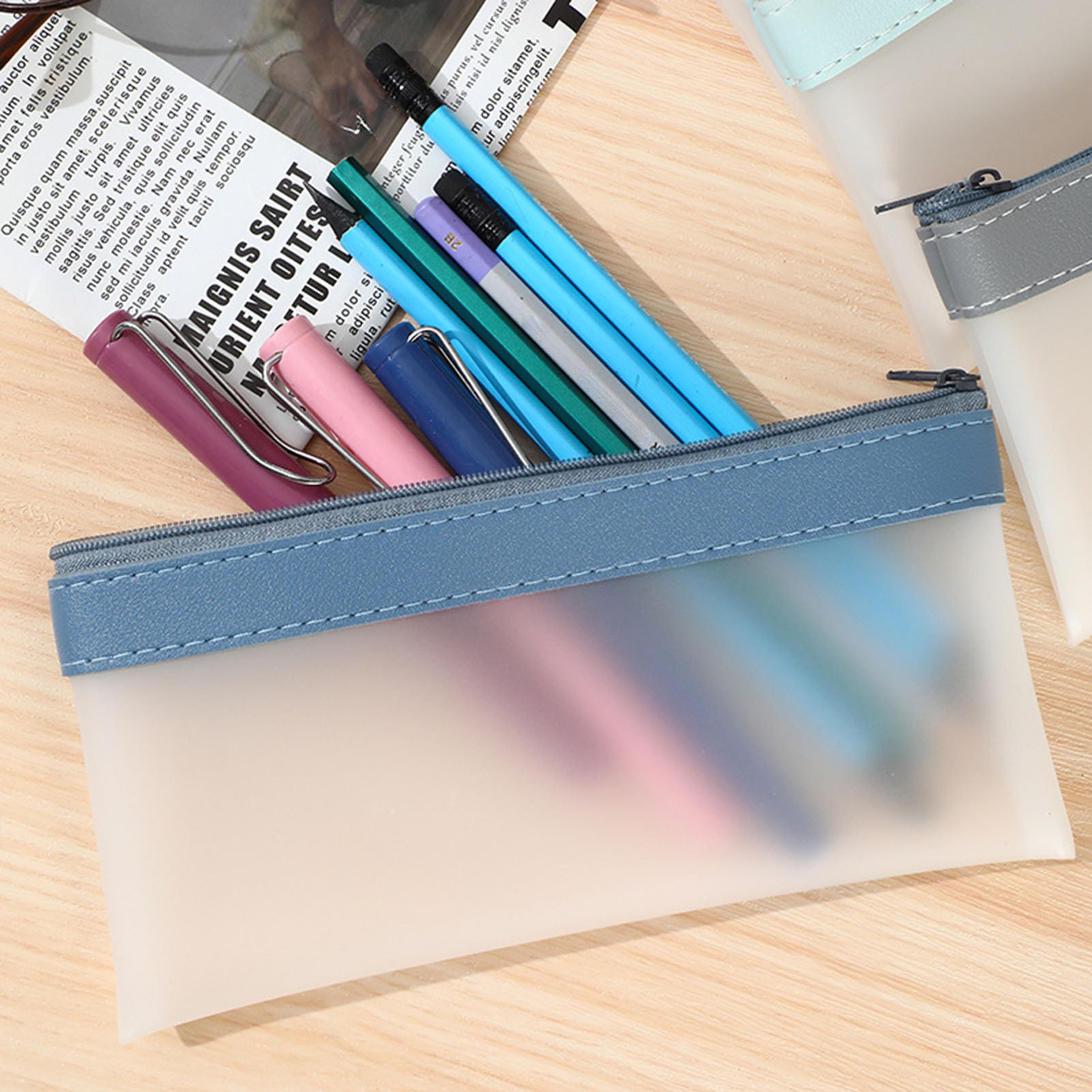 Transparent Frosted Pencil Case Large Capacity Stationery Organizer For School Office And Students 2