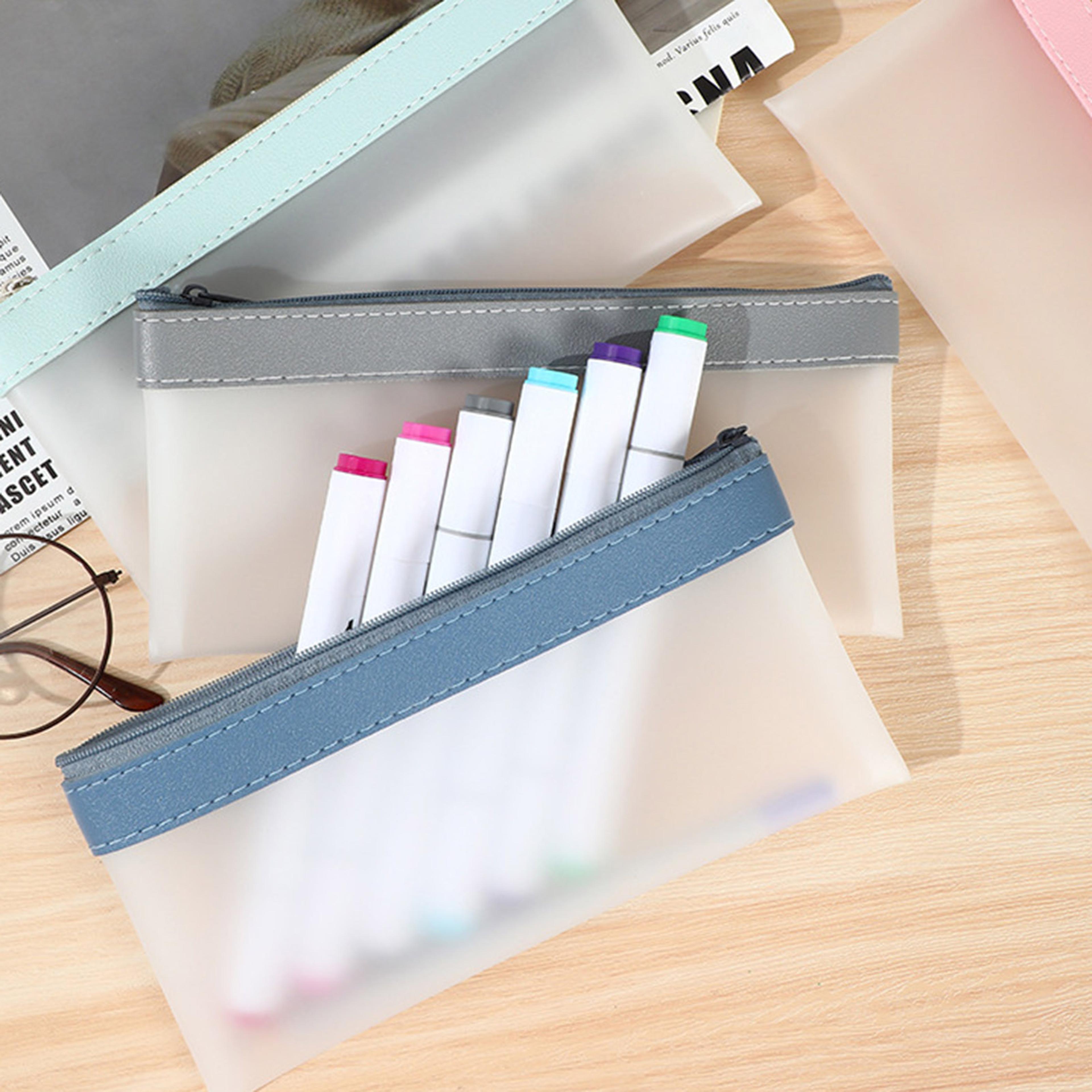 Transparent Frosted Pencil Case Large Capacity Stationery Organizer For School Office And Students 3