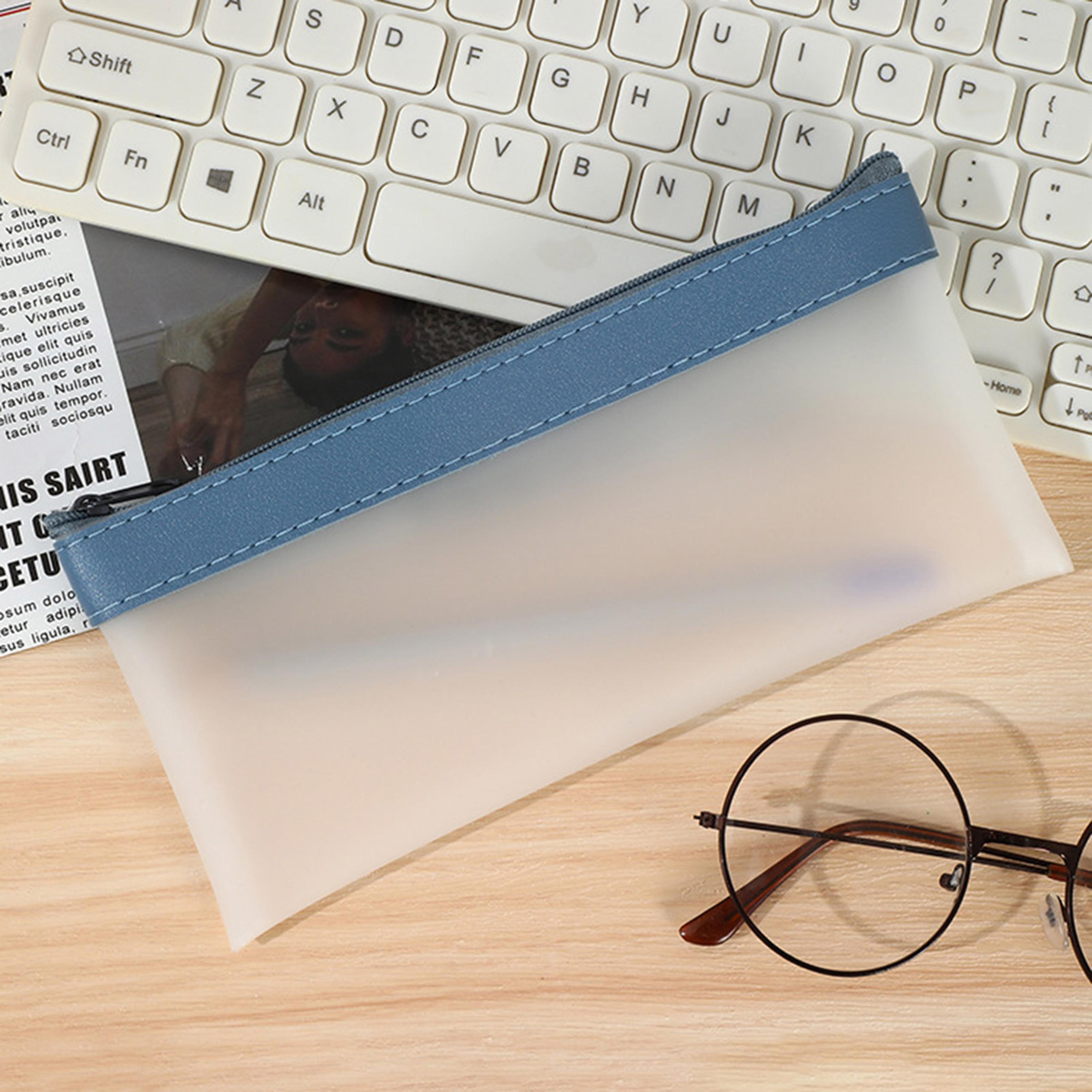 Transparent Frosted Pencil Case Large Capacity Stationery Organizer For School Office And Students 8