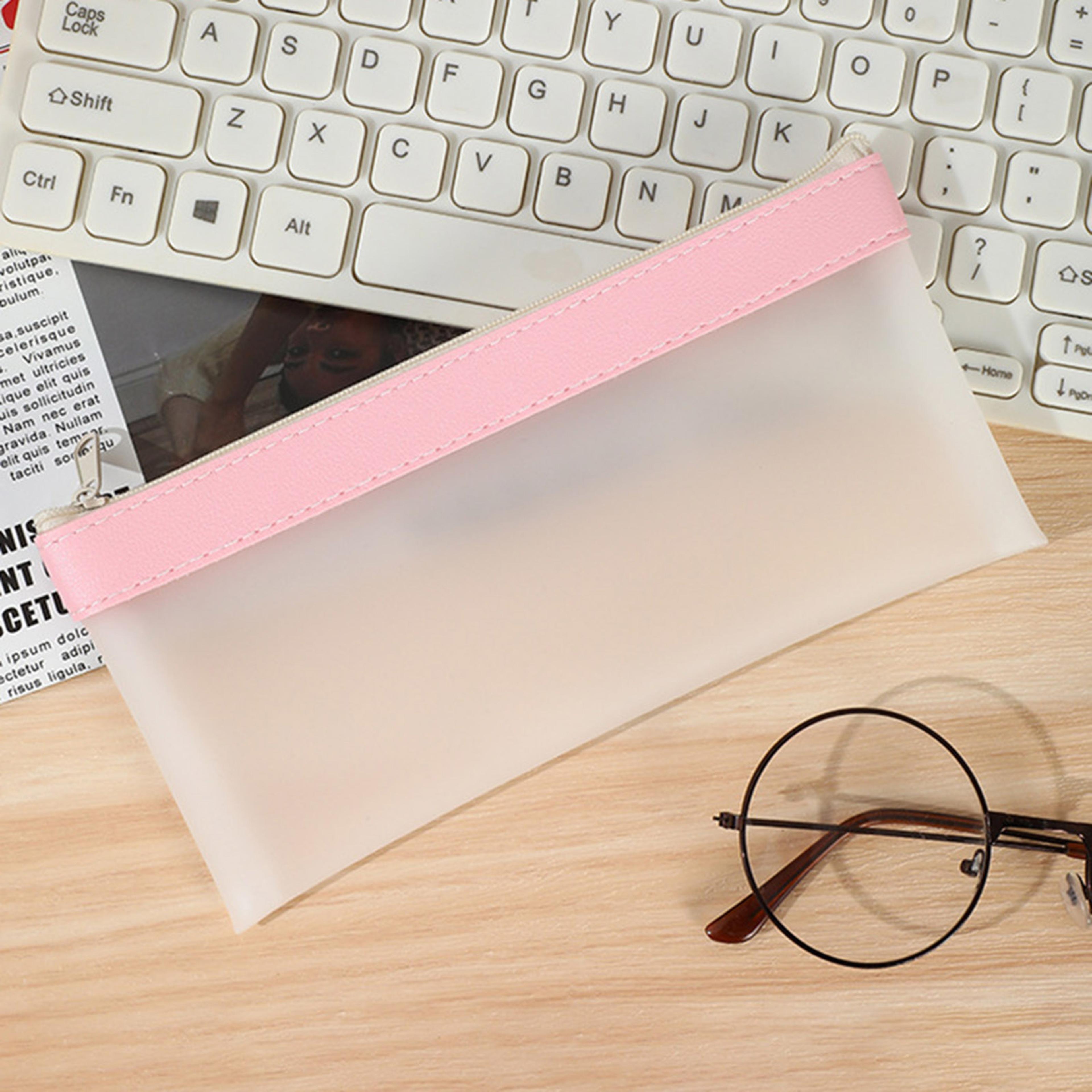Transparent Frosted Pencil Case Large Capacity Stationery Organizer For School Office And Students 7