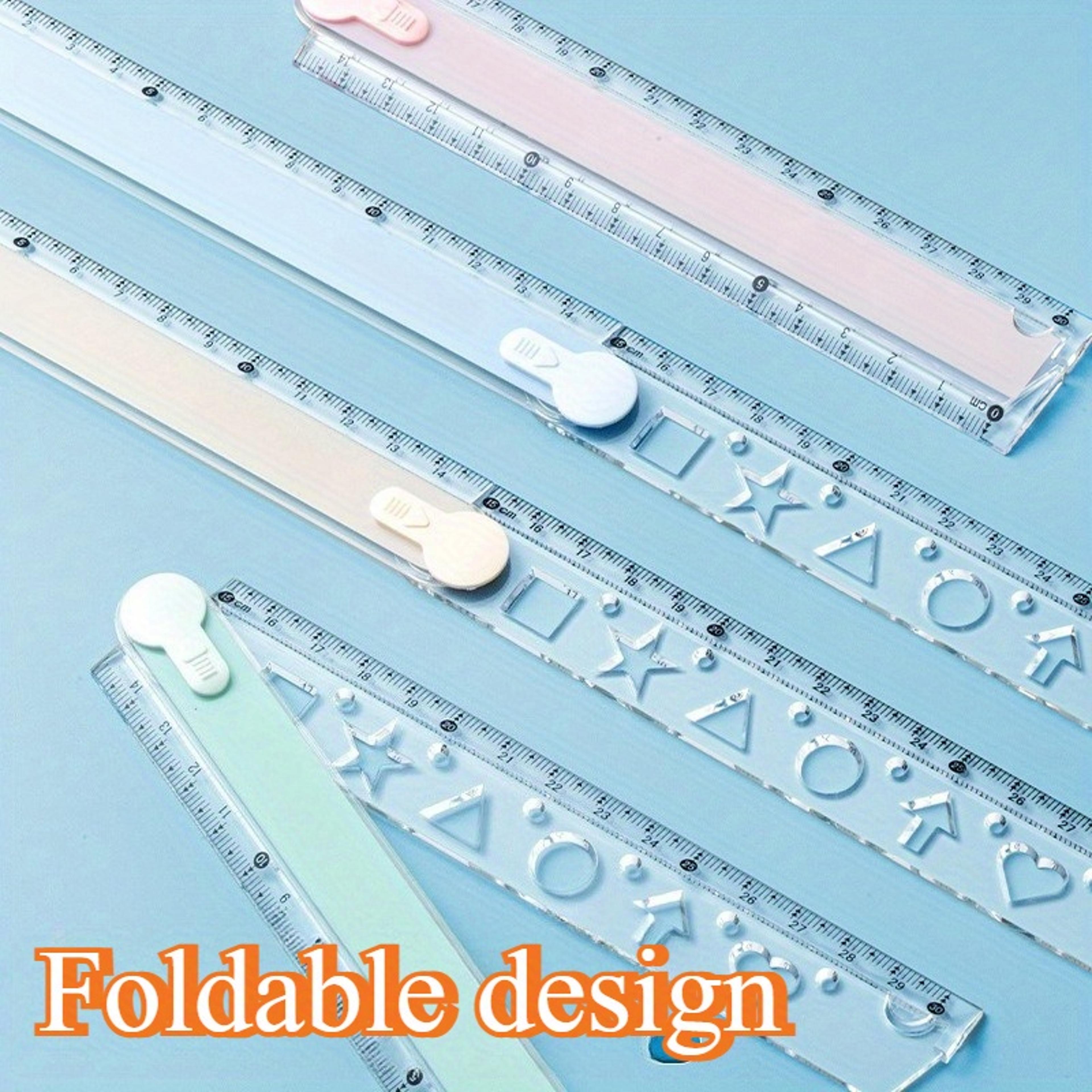 Multifunctional Folding Ruler Portable Geometry Tool For School Drawing And Measuring 5
