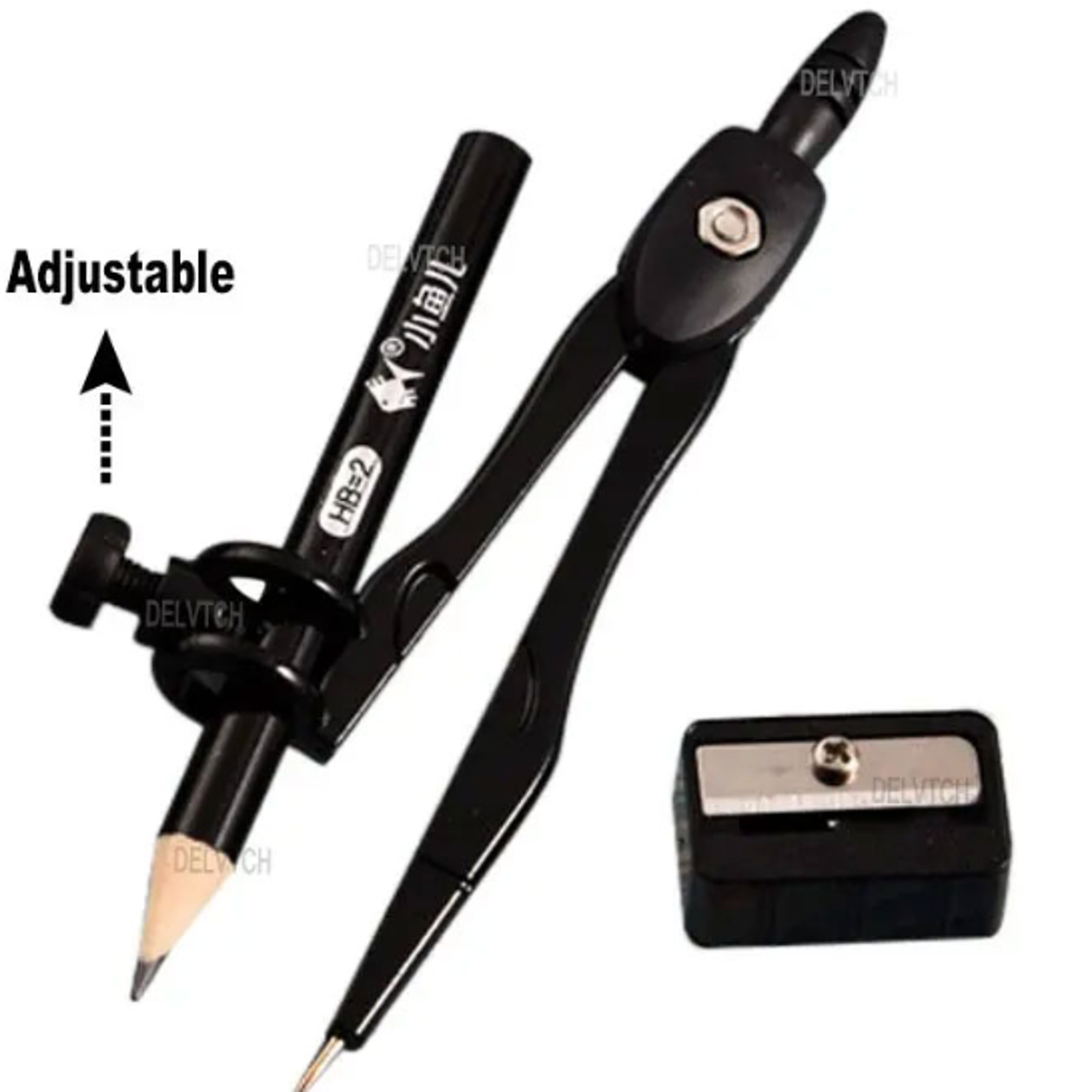 metal geometry compass set with pencil sharpener for drawing school and drafting
