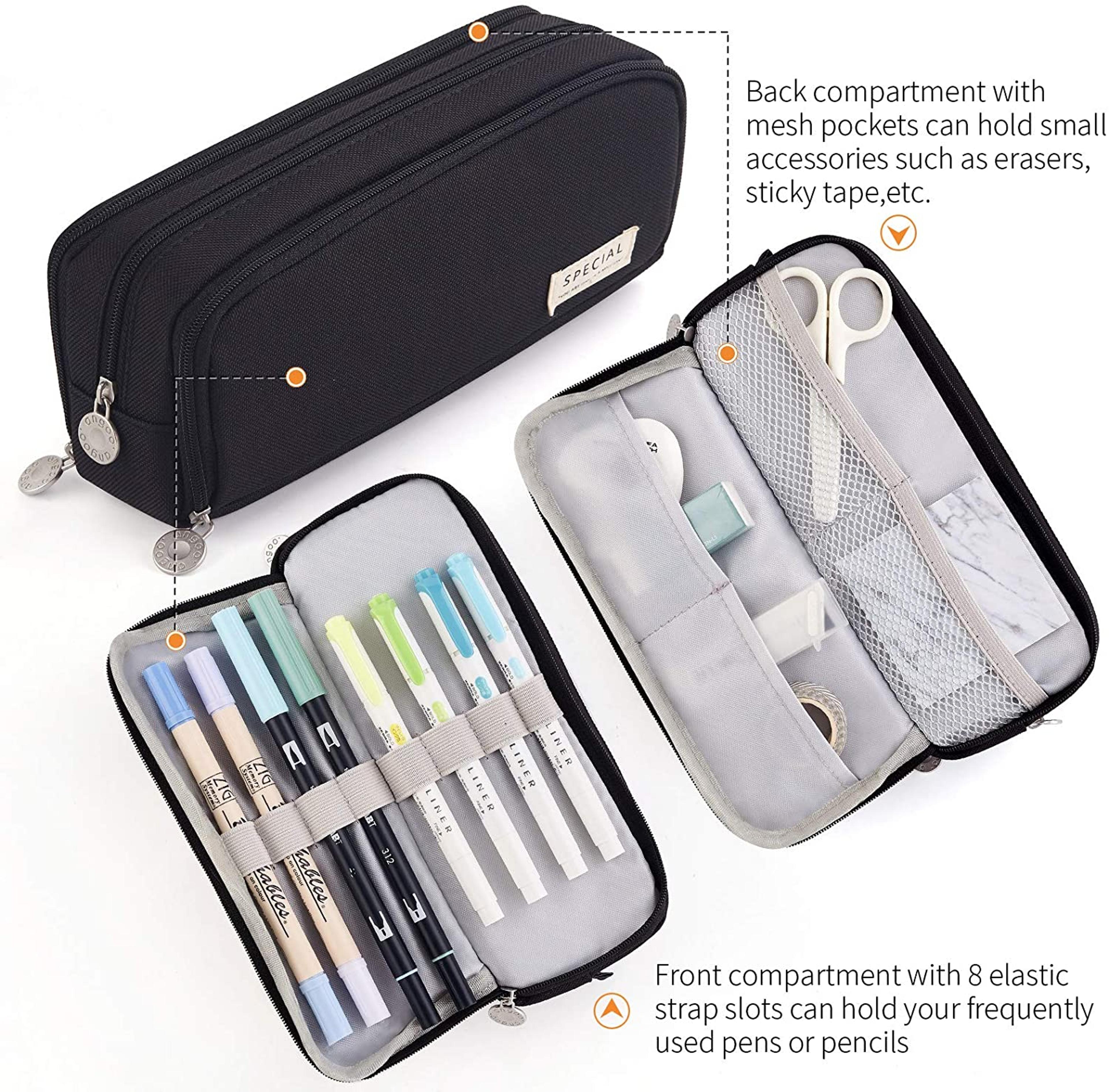 Cute Large Capacity Pencil Case Compartment Aesthetic Stationery Organizer 3