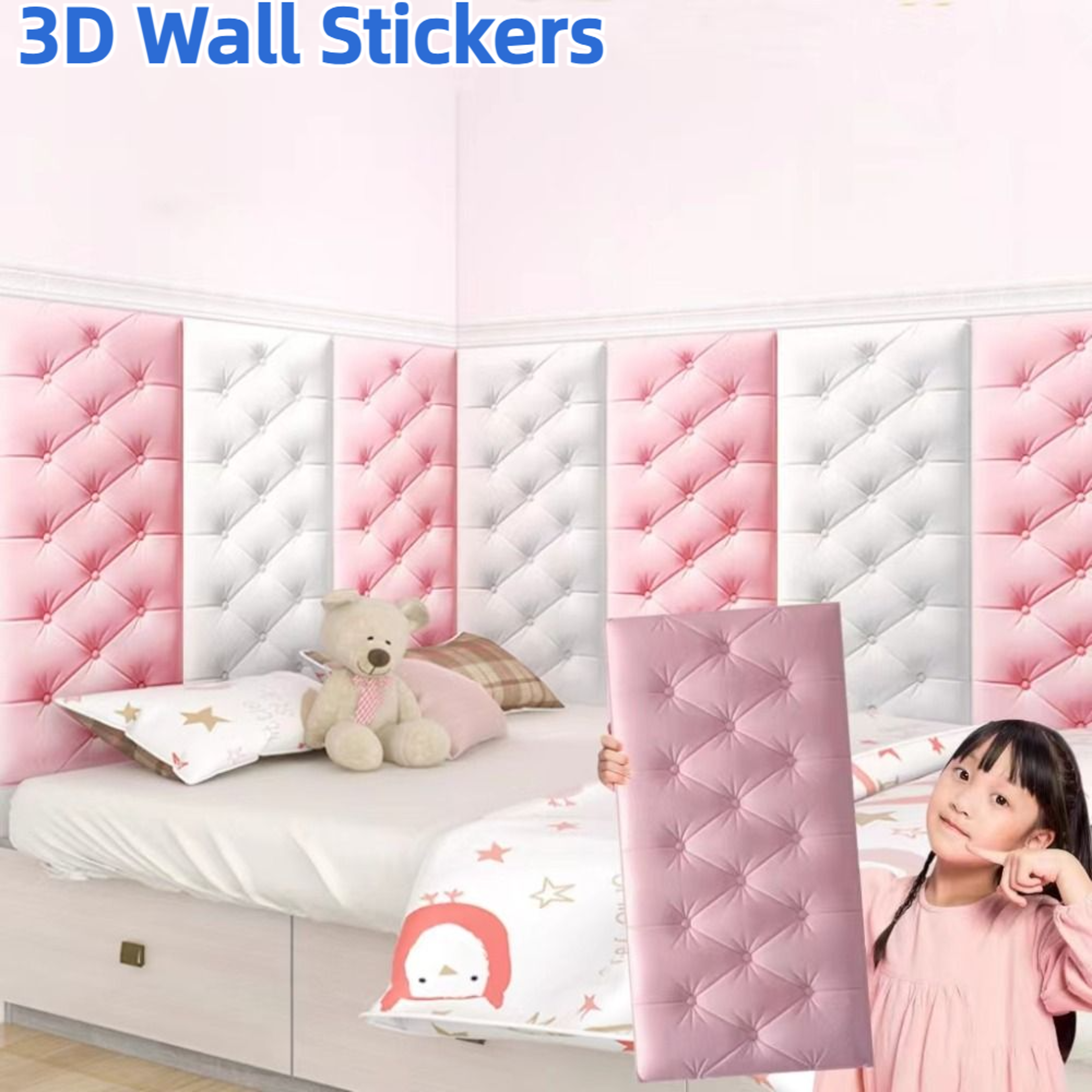 Soft Cushion Wall Stickers Self Adhesive Anti Collision Wallpaper For Kids Bedroom Decor 3