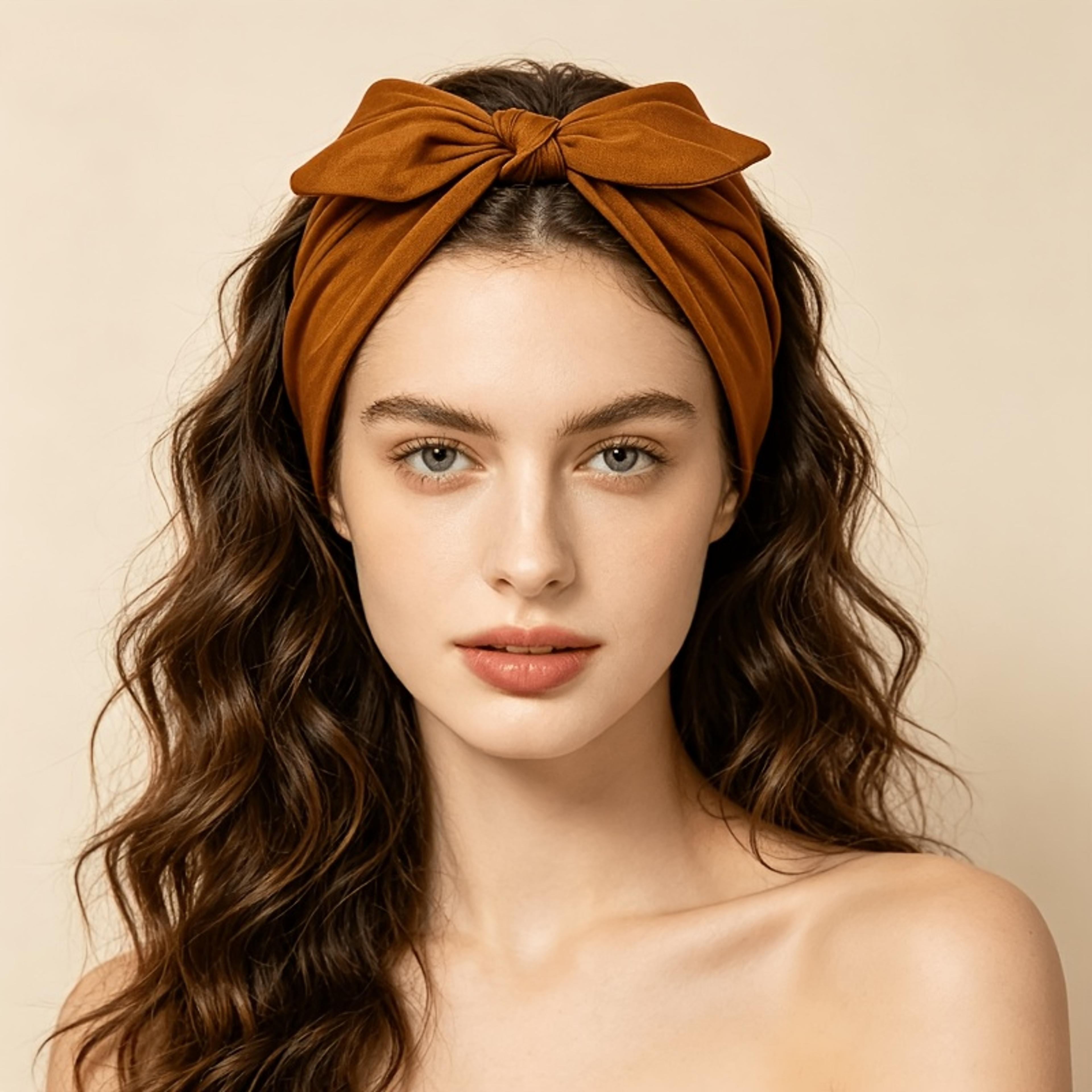 Bohemian Bow Headband For Women Soft Stretch Non Slip Hair Accessory 4