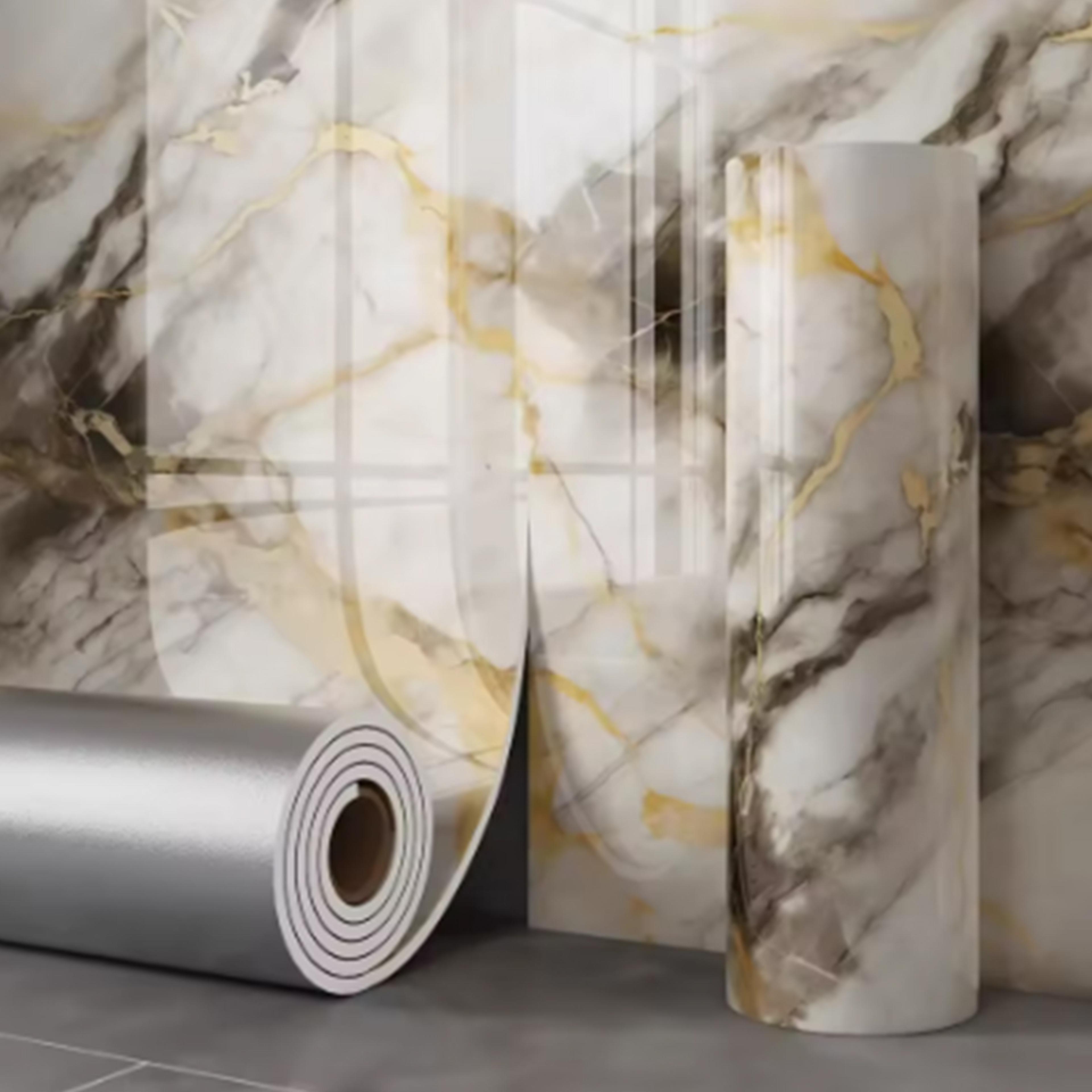 Marble Foam Wallpaper Self Adhesive Waterproof Wall Sticker For Bedroom And Bathroom Decor 8