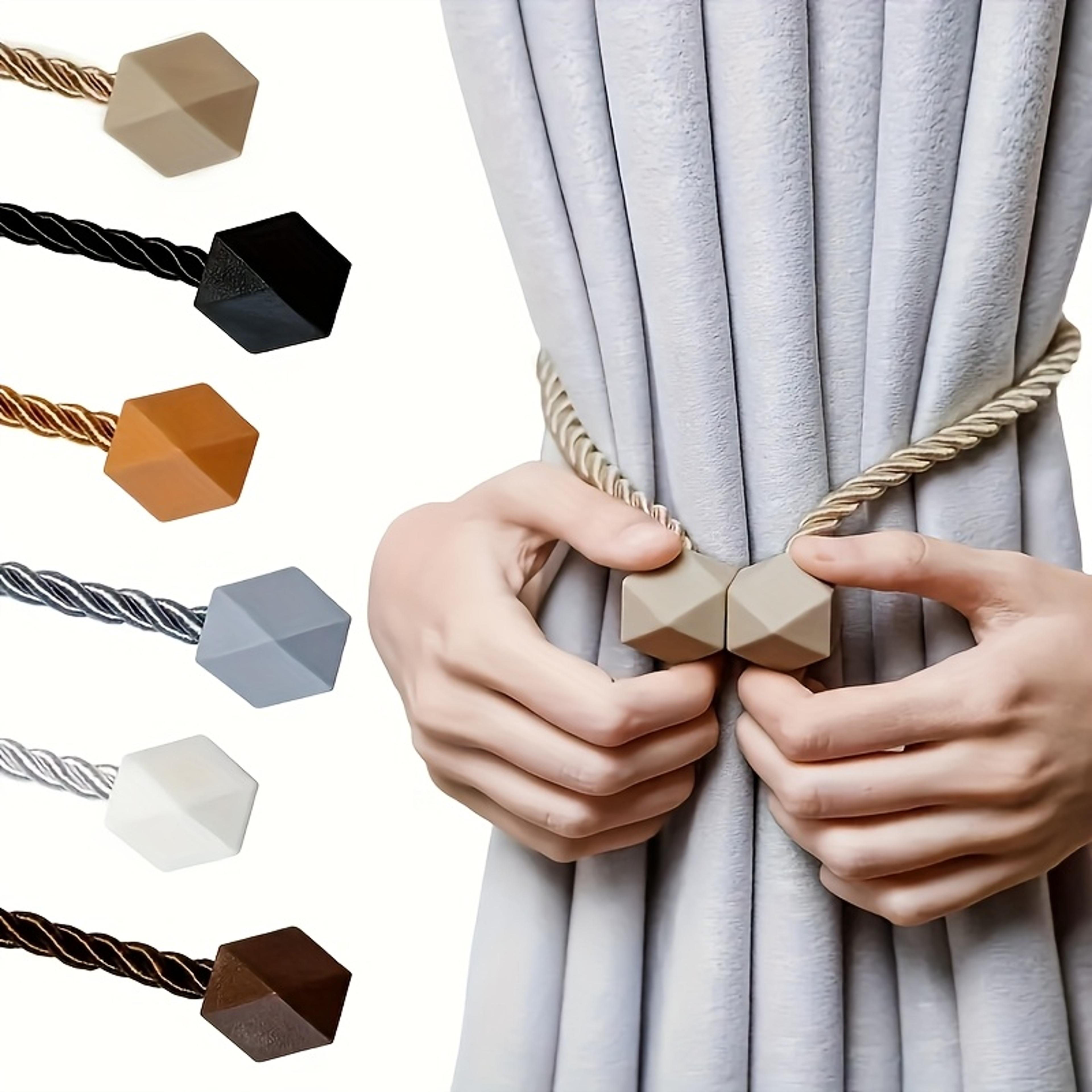 magnetic curtain tiebacks no drill drapery holdbacks with stylish twine loop