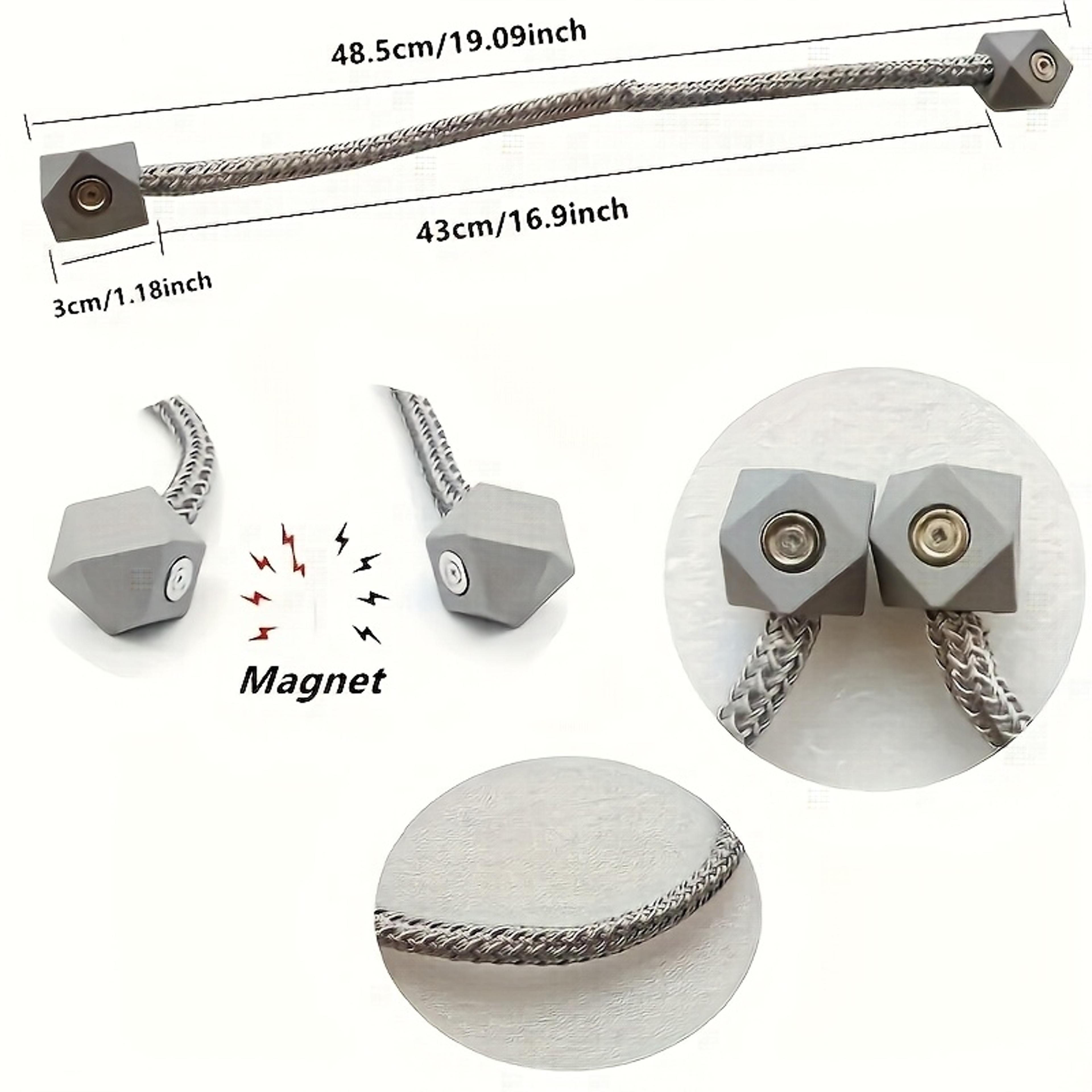 Magnetic Curtain Tiebacks No Drill Drapery Holdbacks With Stylish Twine Loop 2
