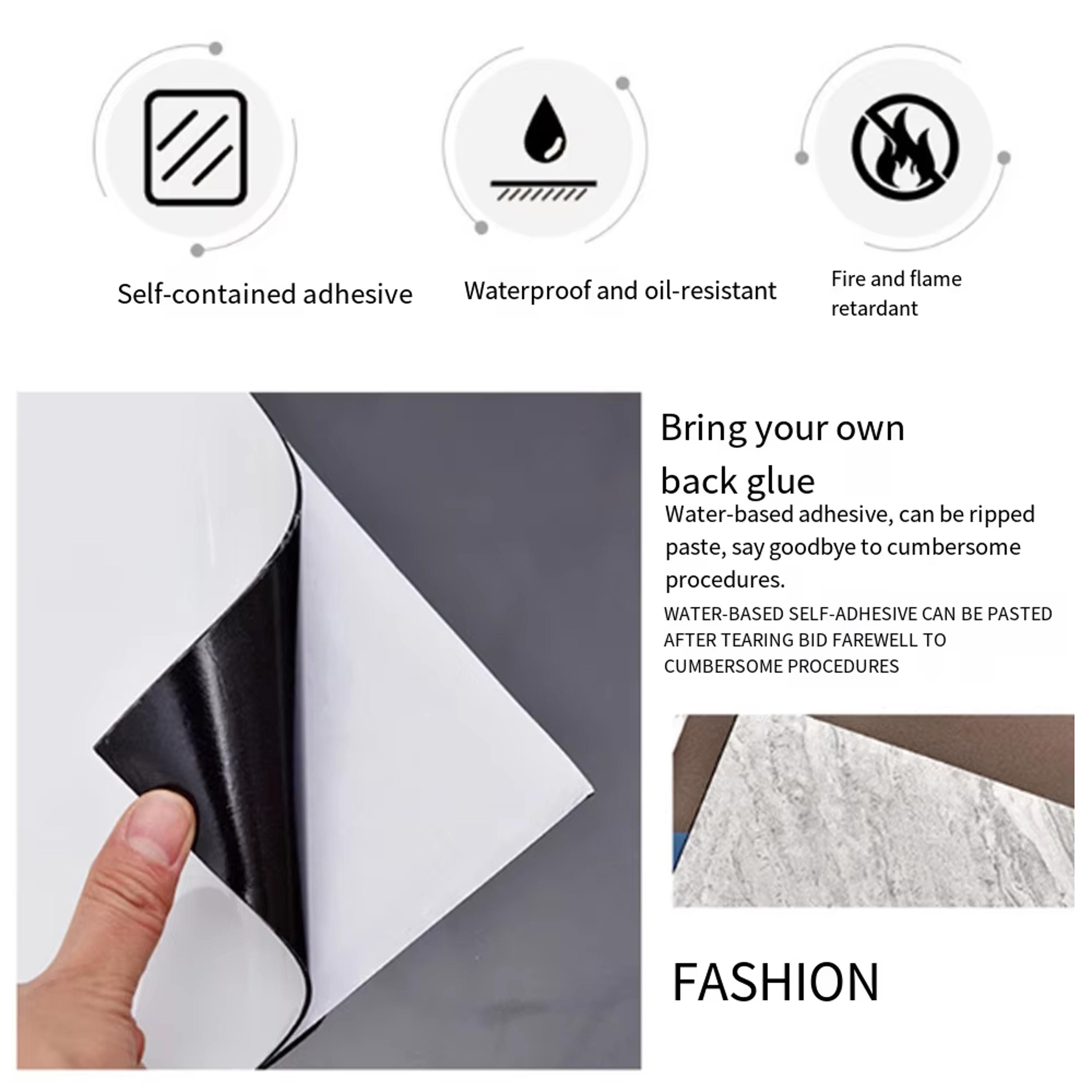Wall Tiles Peel And Stick Marble Pattern Waterproof DIY Home Decor Stickers 2