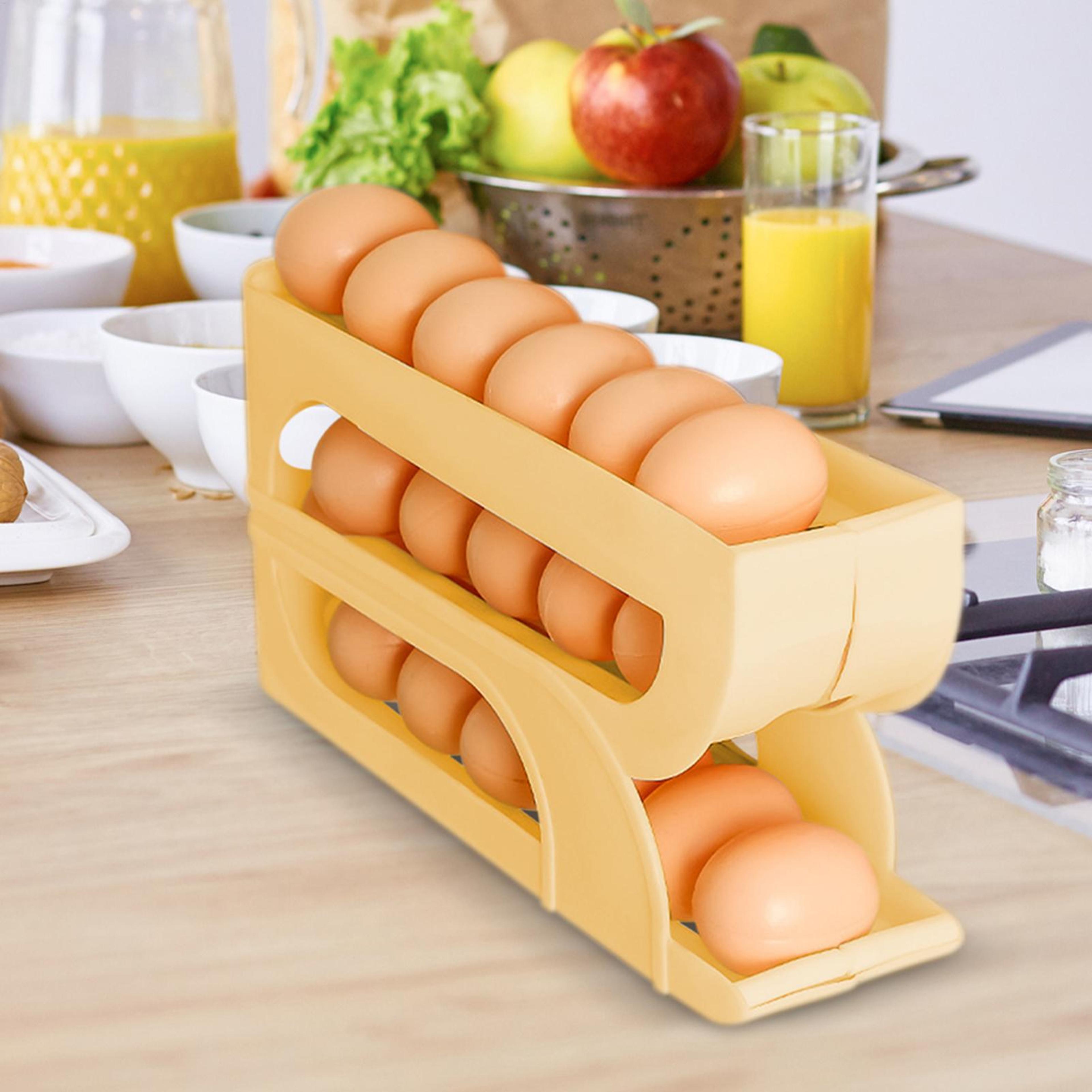 Automatic Egg Roller Egg Organizer Rack Space Saving Kitchen Egg Holder 1