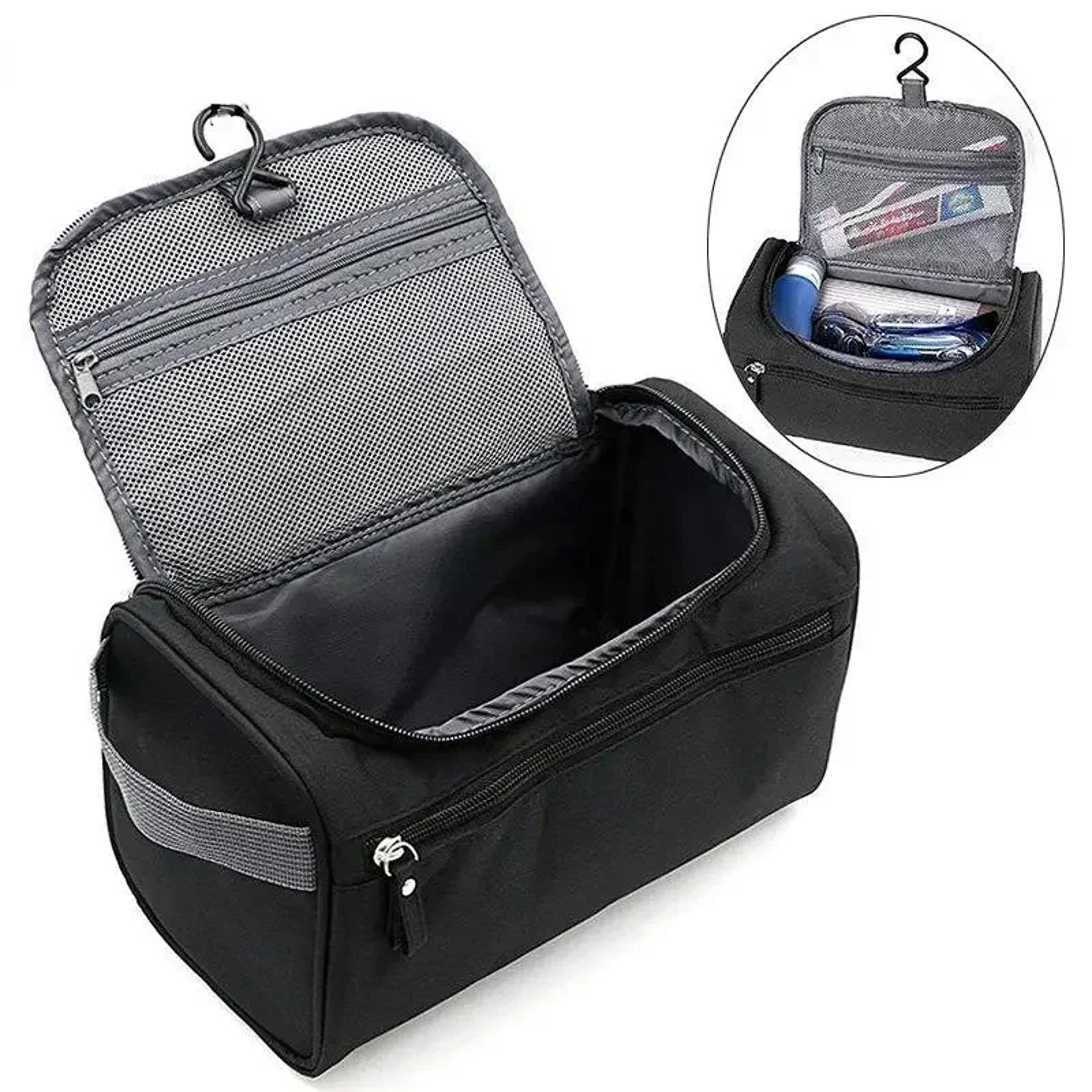 multi functional travel toiletry bag large capacity organizer with hook