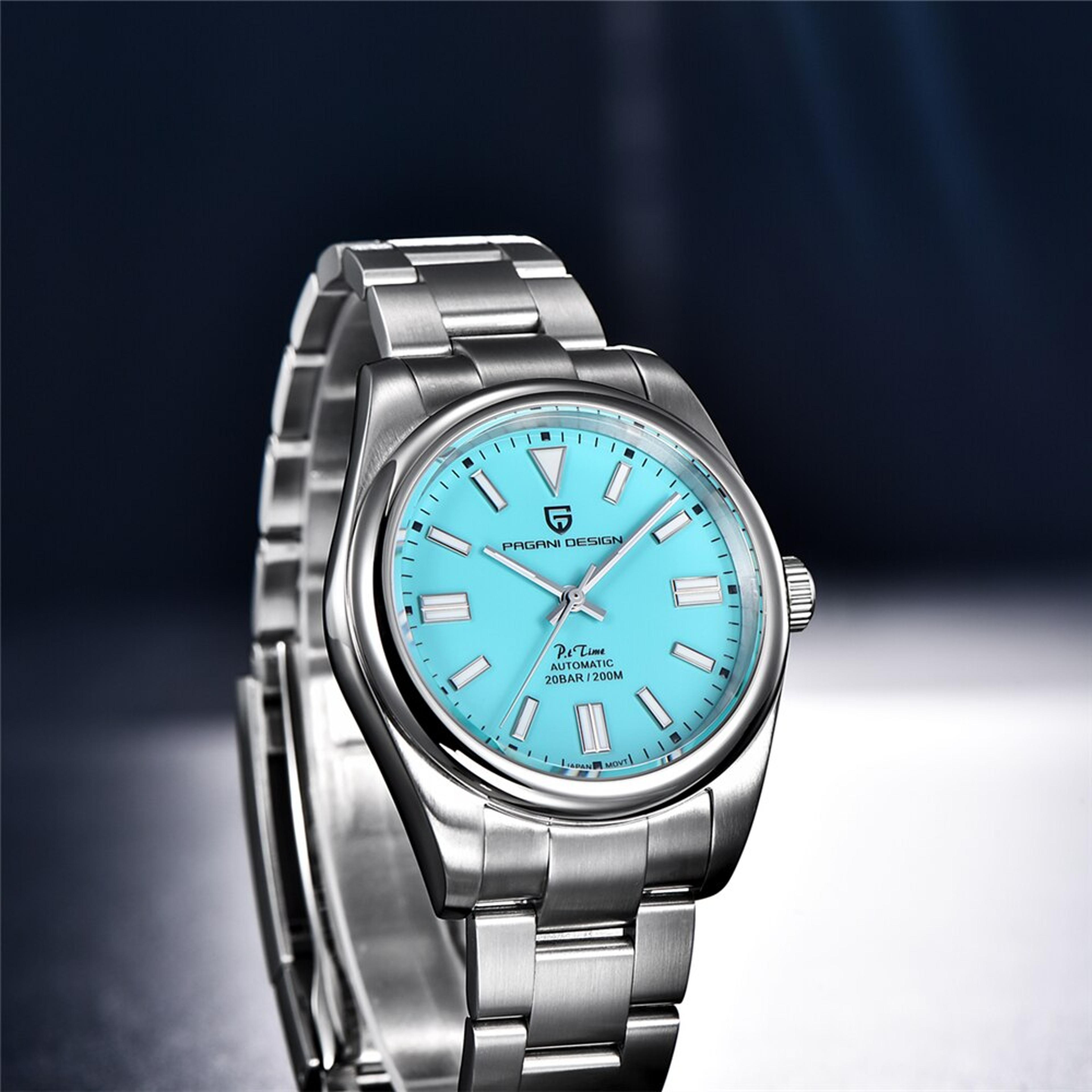 Mens Automatic Mechanical Watch Sapphire Glass Stainless Steel Waterproof 1