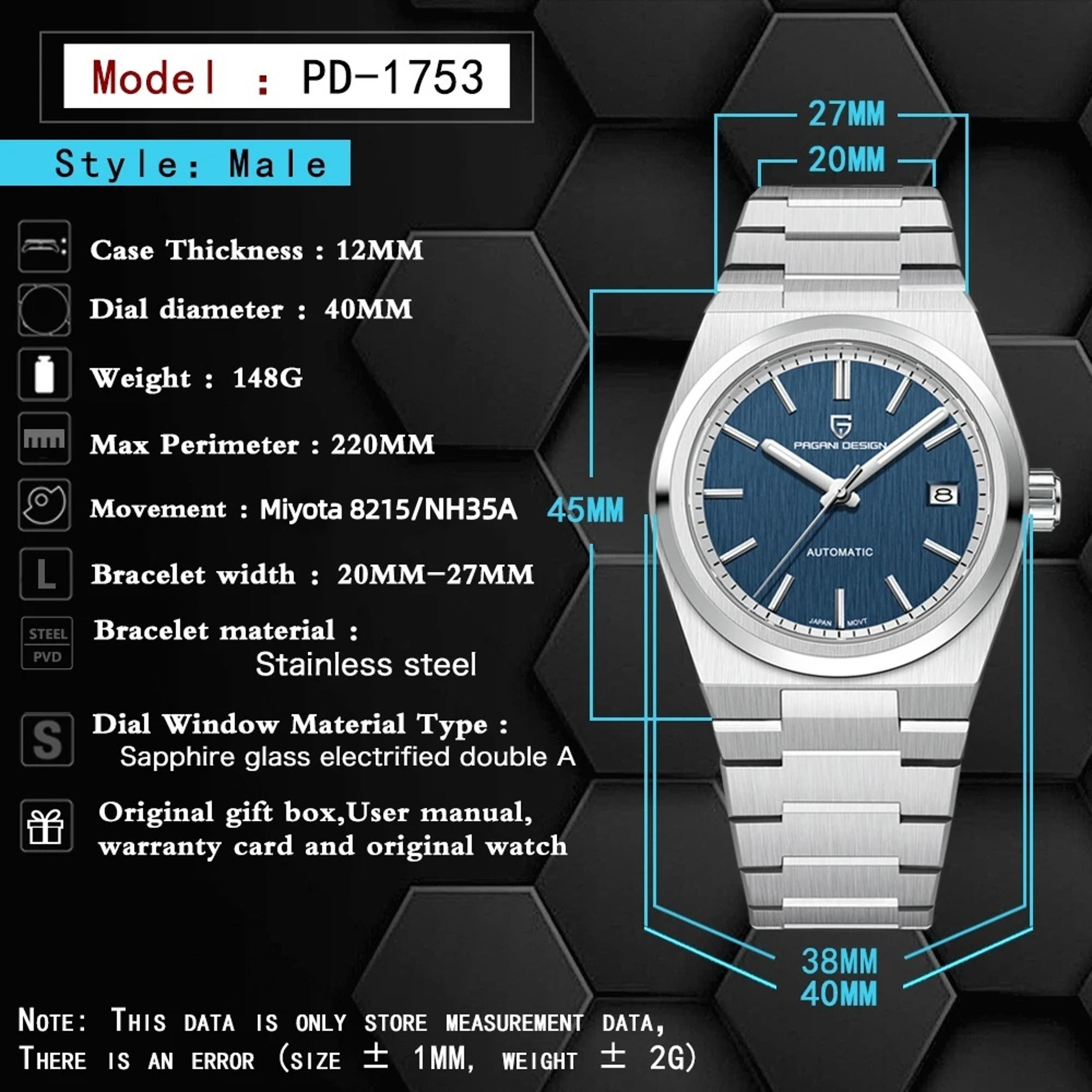 Mens Automatic Mechanical Watch Waterproof Stainless Steel 1