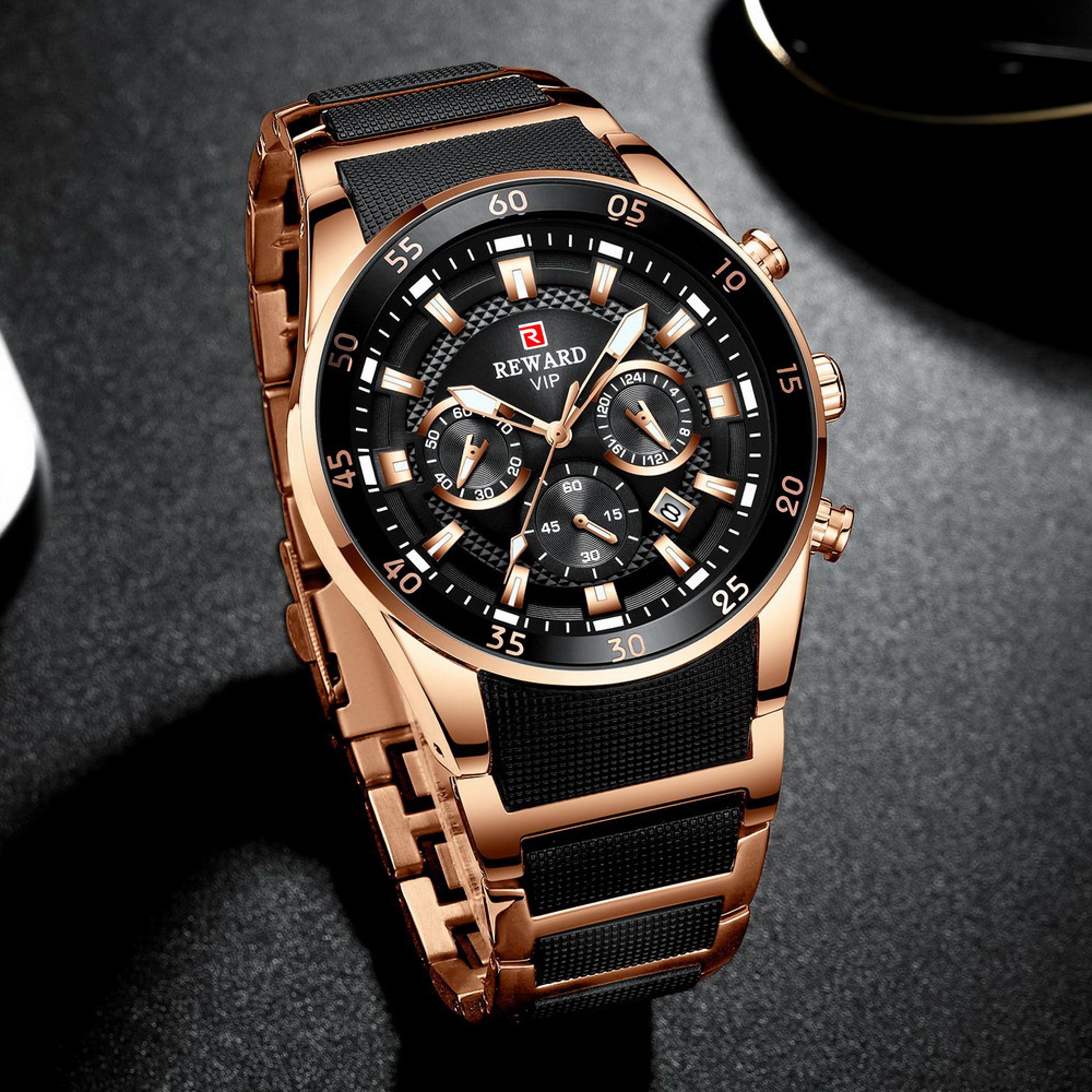 big dial mens luxury chronograph sport waterproof quartz watch with date display