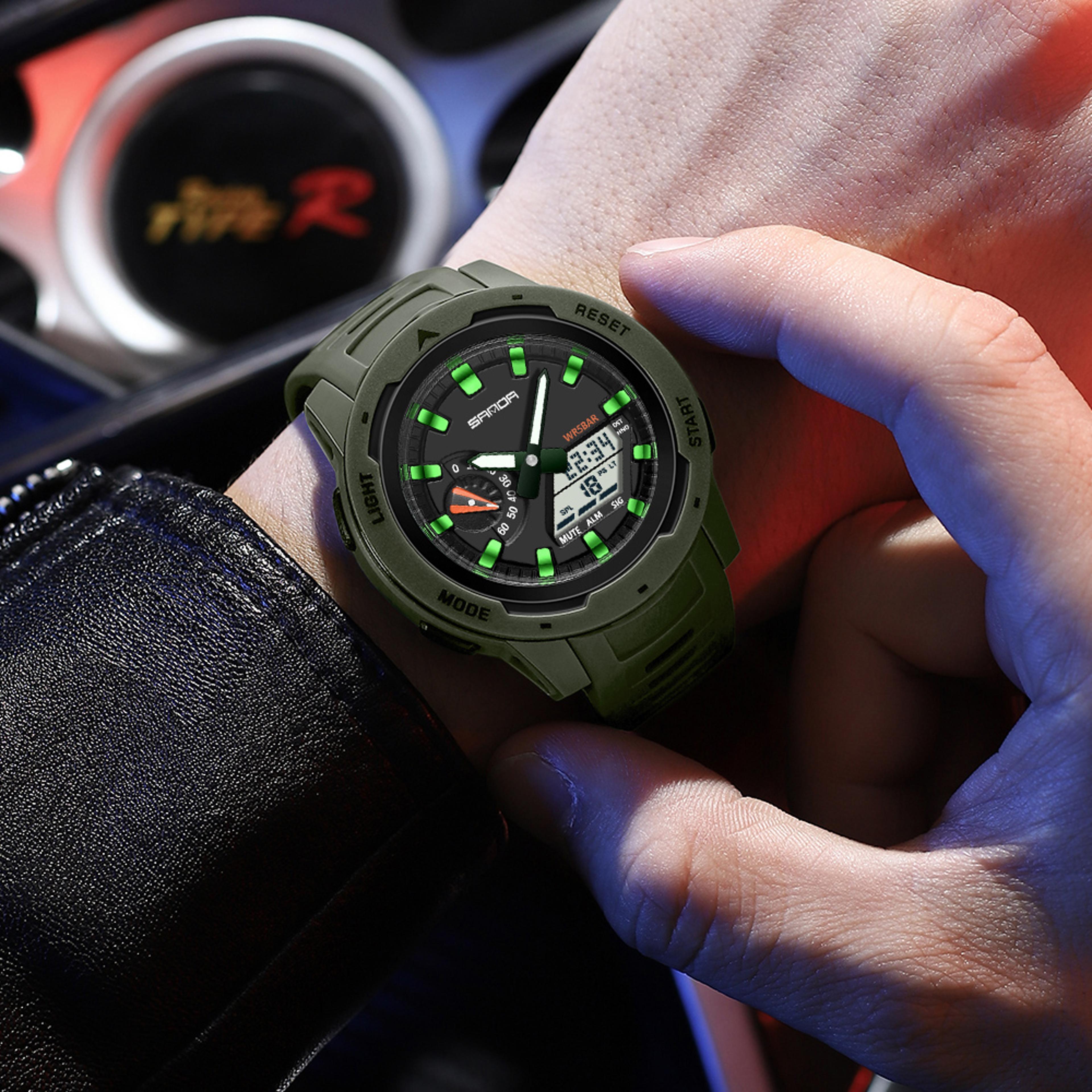 Mens Digital Sport Wristwatch Waterproof Shockproof Chronograph With Luminous Display 4