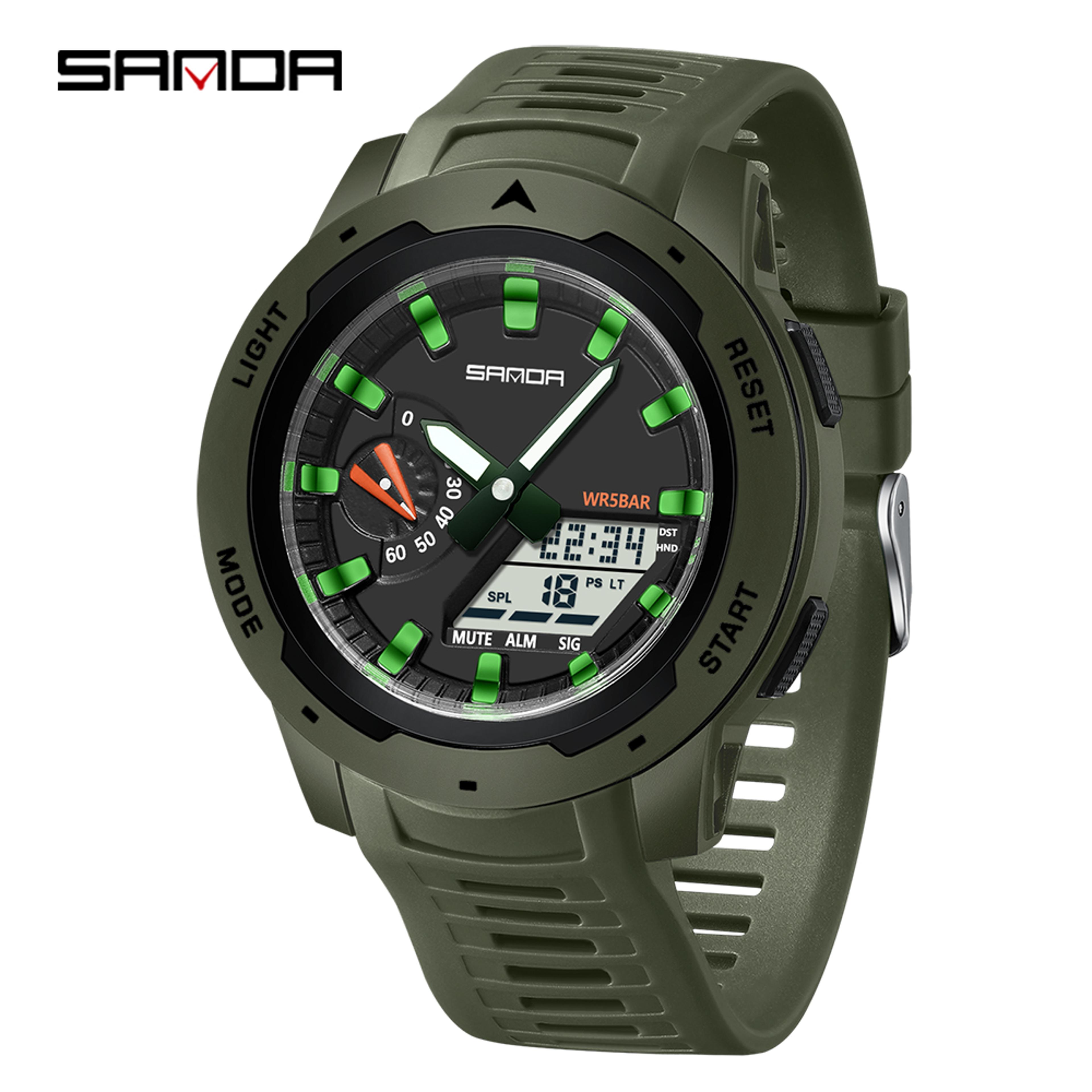 Mens Digital Sport Wristwatch Waterproof Shockproof Chronograph With Luminous Display 7