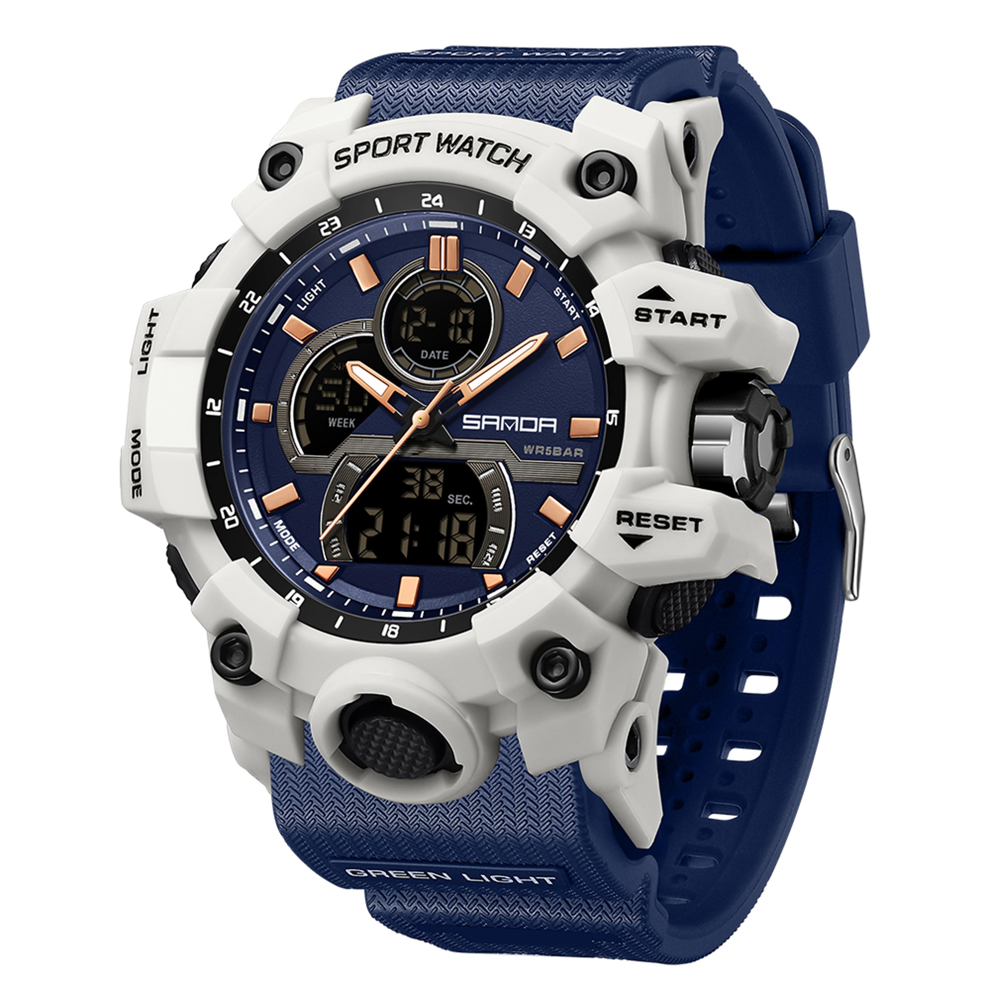 military digital men watch waterproof sport led quartz wristwatch with stopwatch