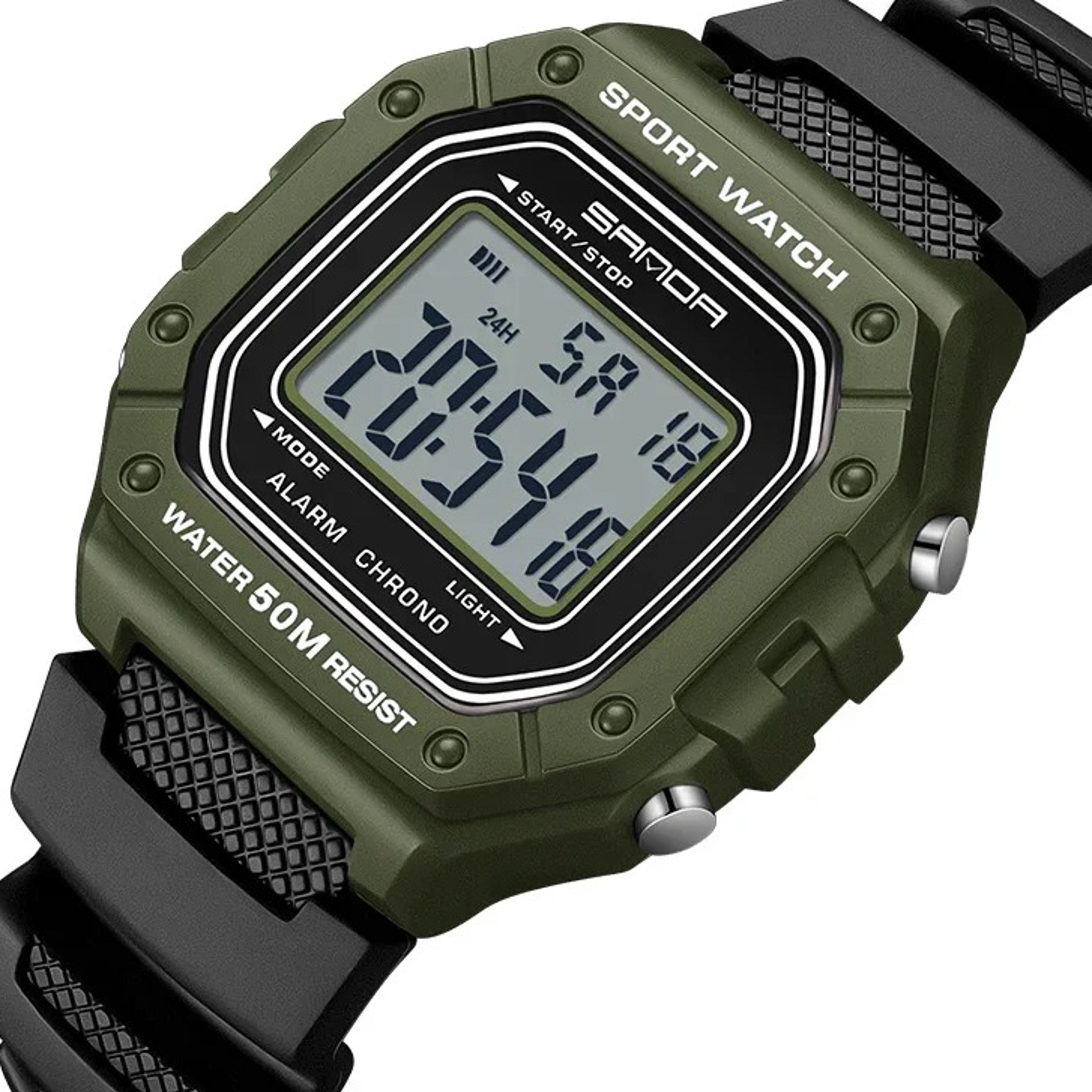 military led digital sports watch for men waterproof army style wristwatch with stopwatch