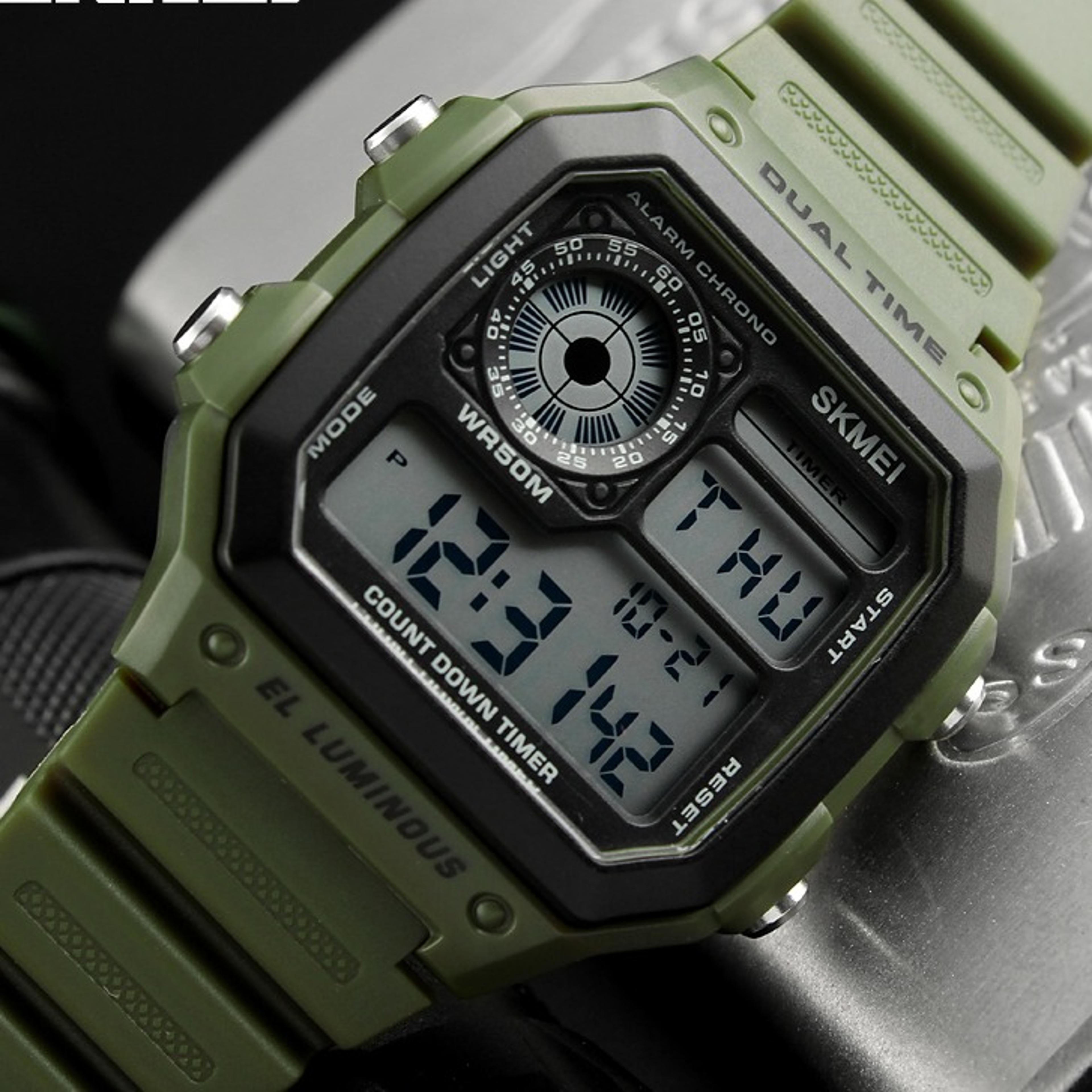 fashion men pu strap multifunction waterproof digital sport watch outdoor alarm wristwatch