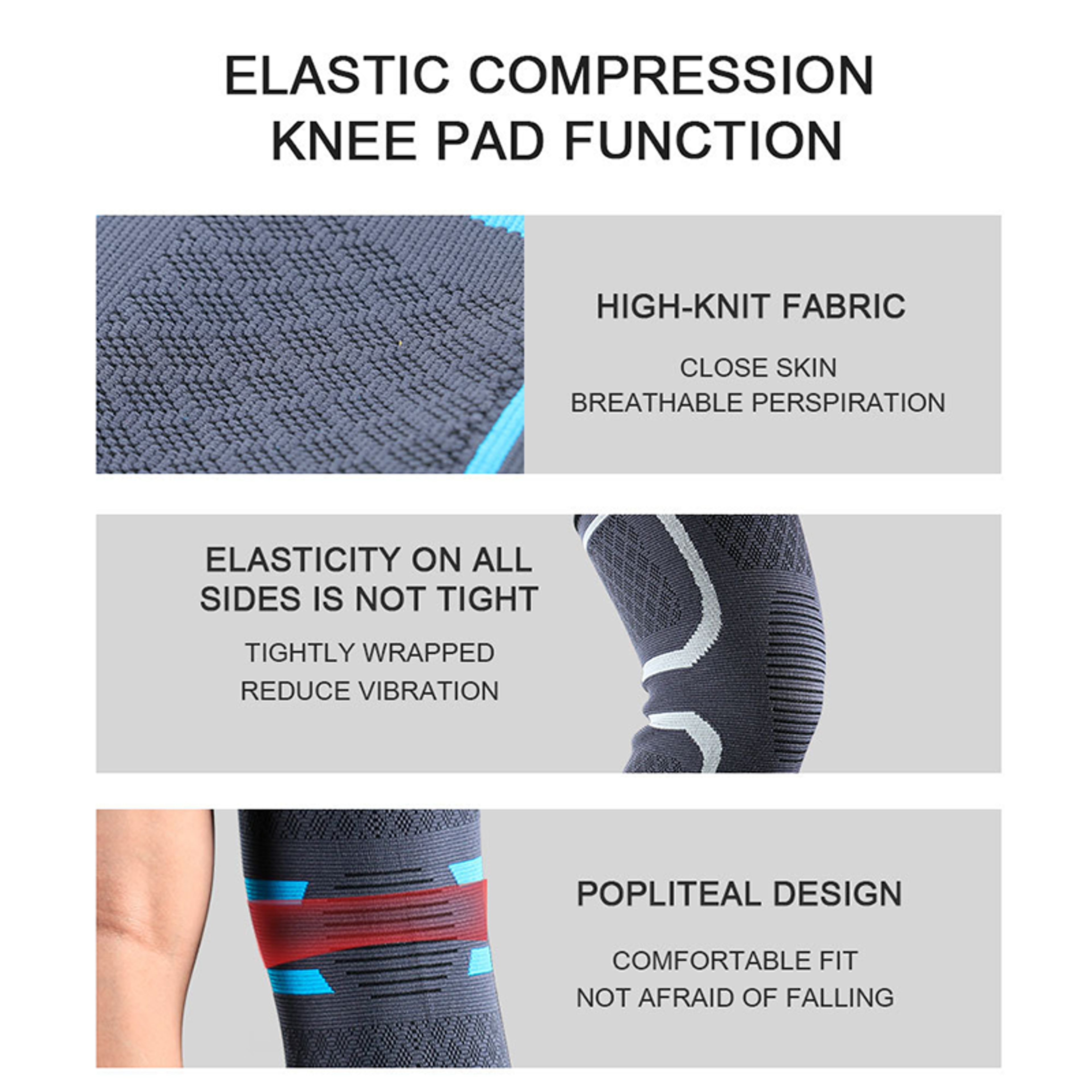 Elastic Compression Knee Support Sleeve For Running Basketball Cycling And Fitness 3