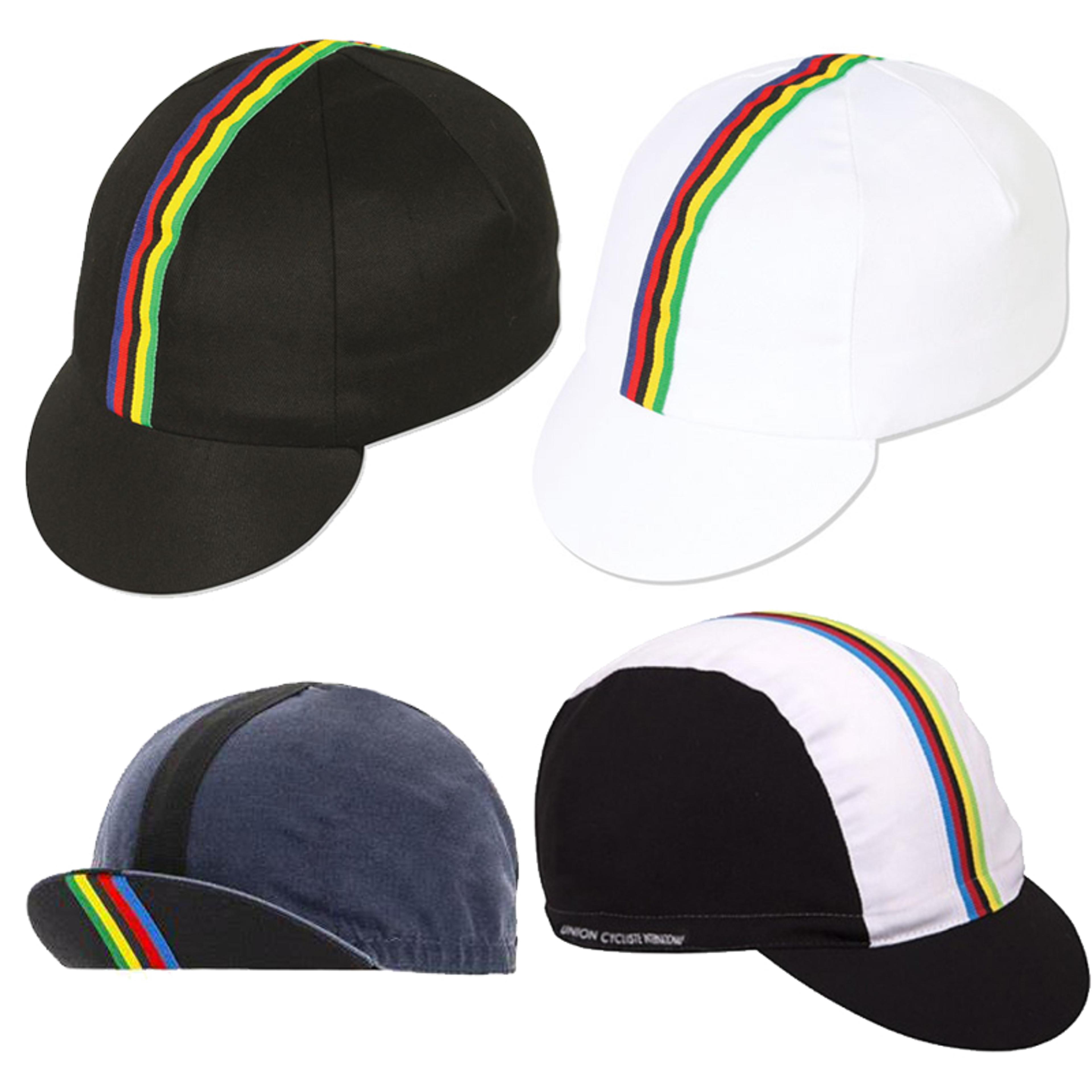 retro cycling cap breathable bike hat with color bar design