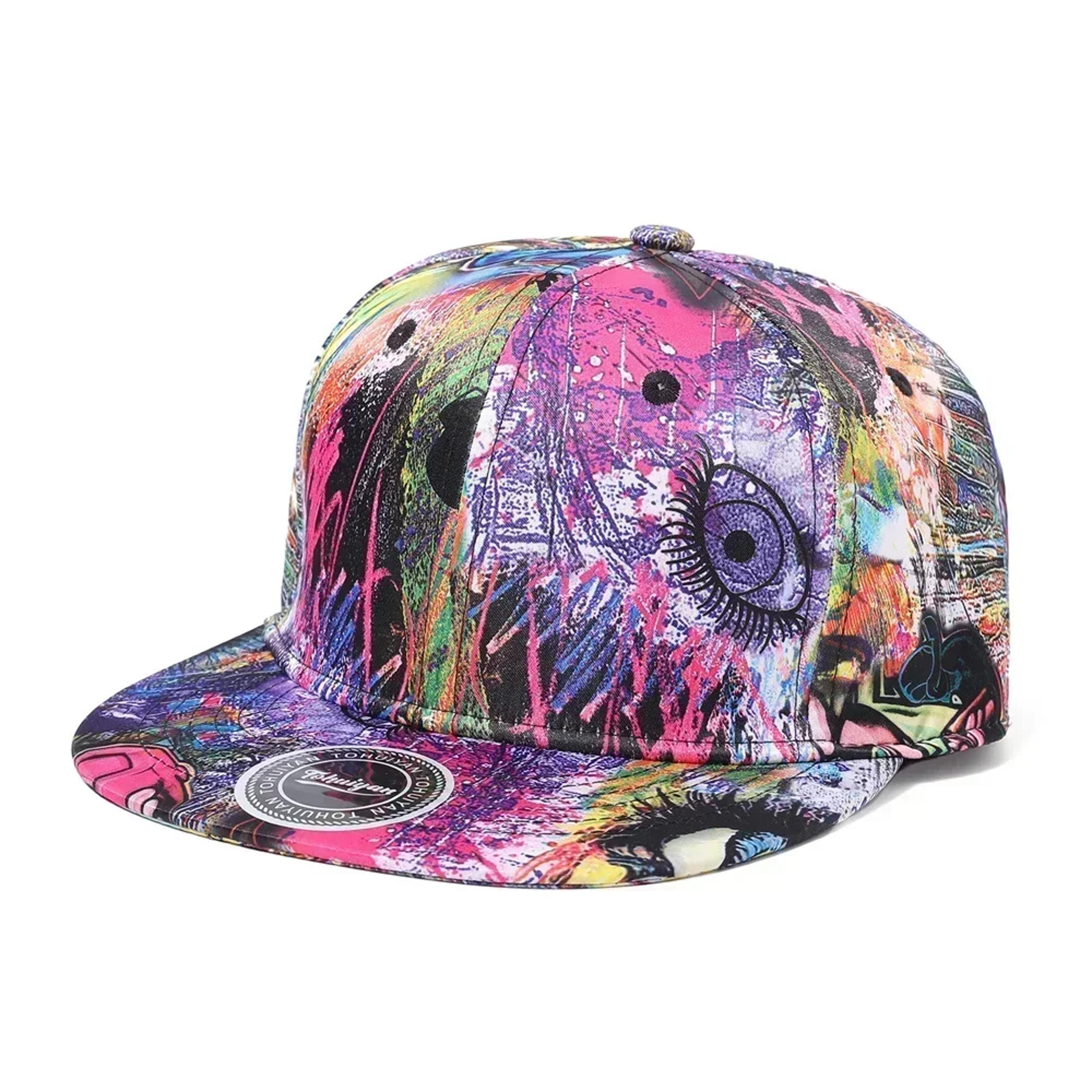 Graffiti Snapback Hat Adjustable Flat Visor Hip Hop Streetwear Baseball Cap 6