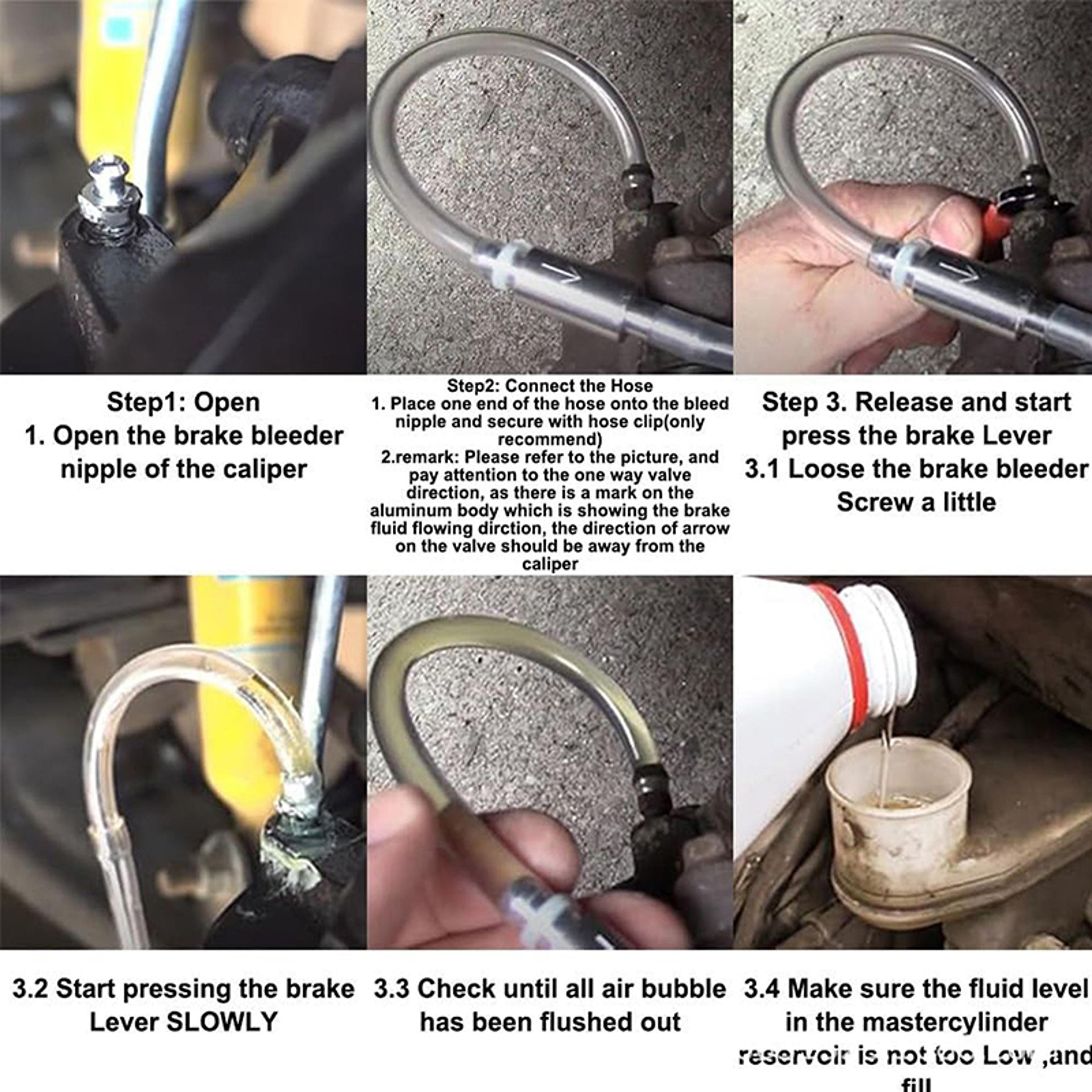 One Way Brake Fluid Bleeder Hose Kit For Car Motorcycle And Clutch Maintenance 3