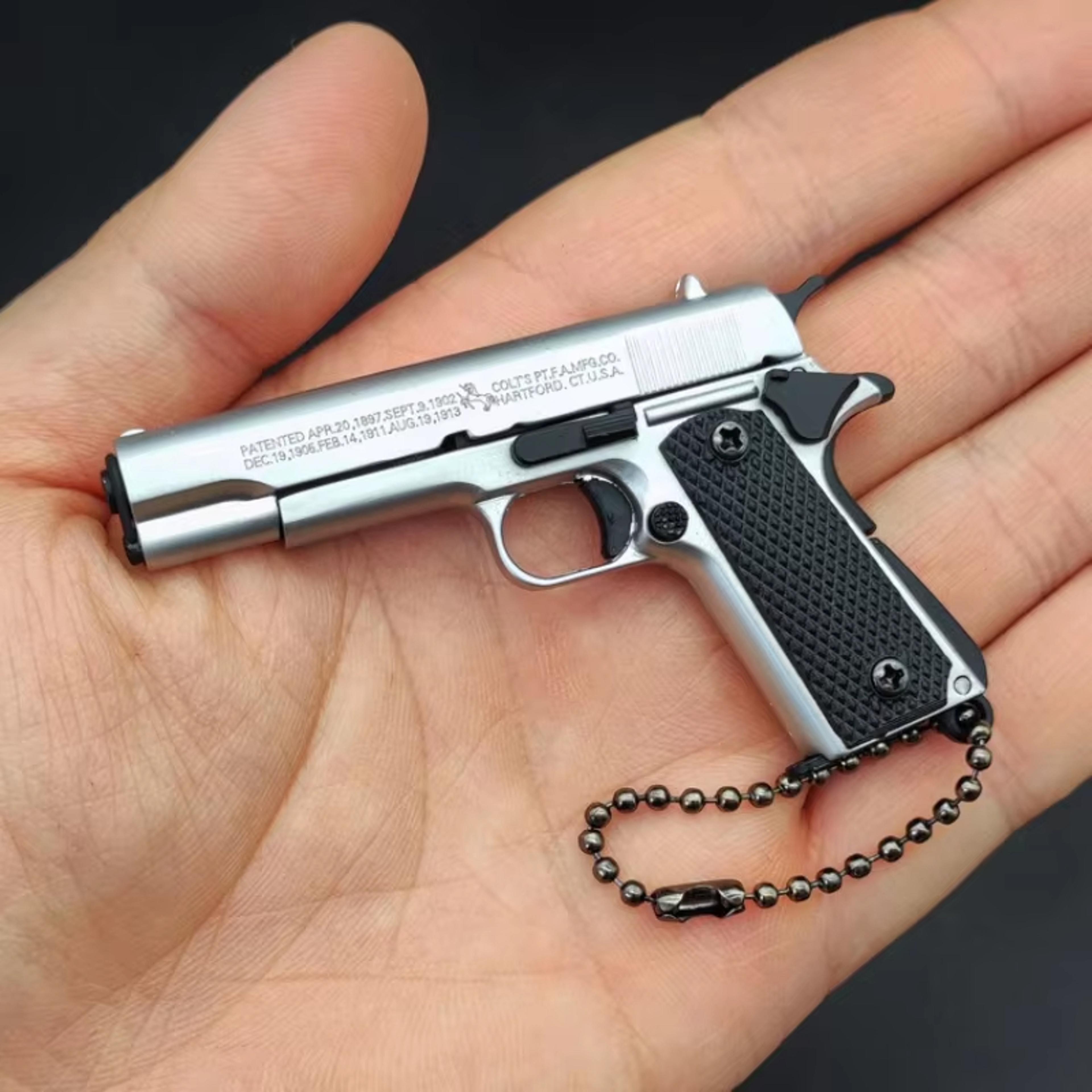 mini metal model keychain detachable collectible pistol replica