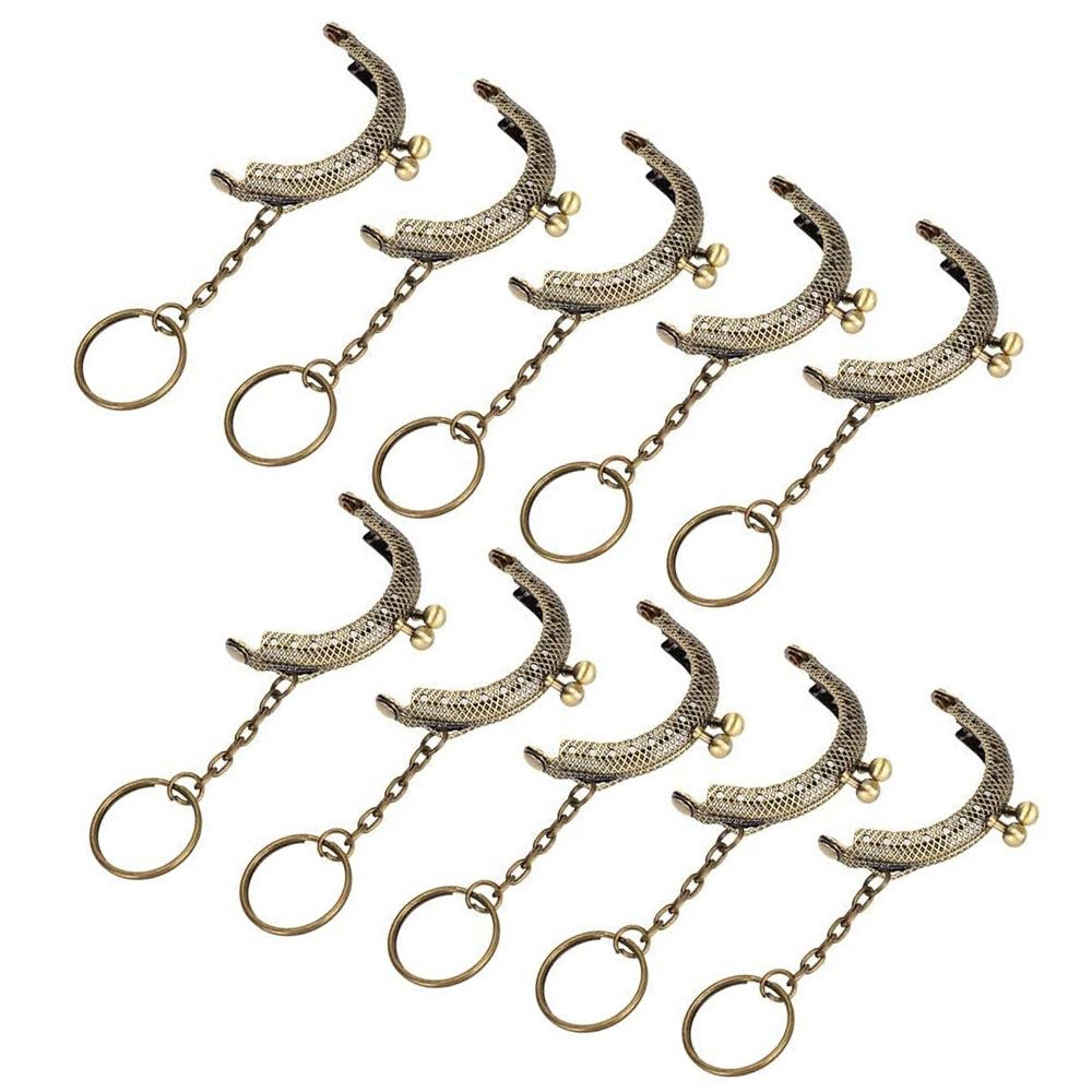 diy metal coin purse frame with kiss clasp keychain for handmade wallets