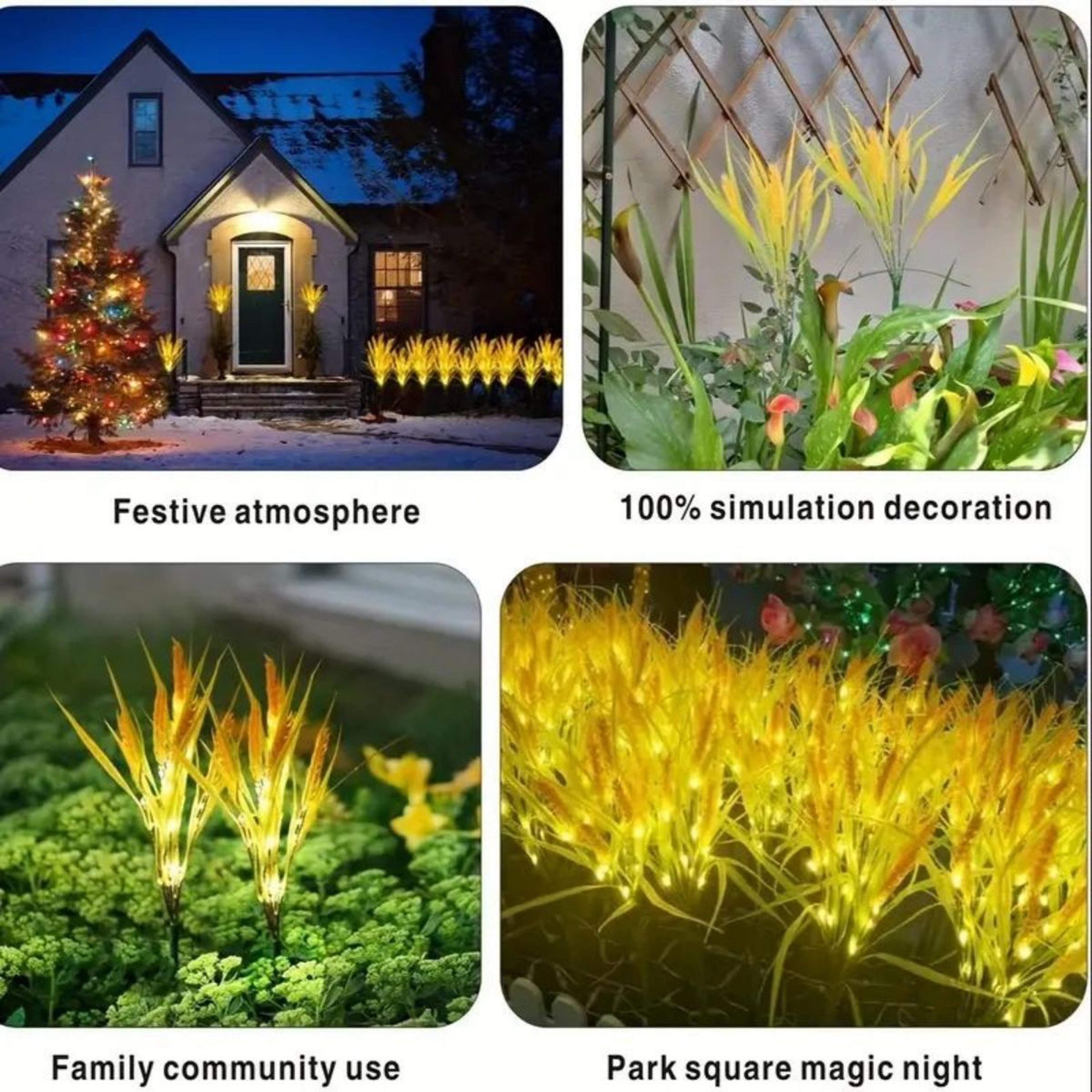 Autumn Wheat Solar Pathway Lights Waterproof LED Garden Decor 4