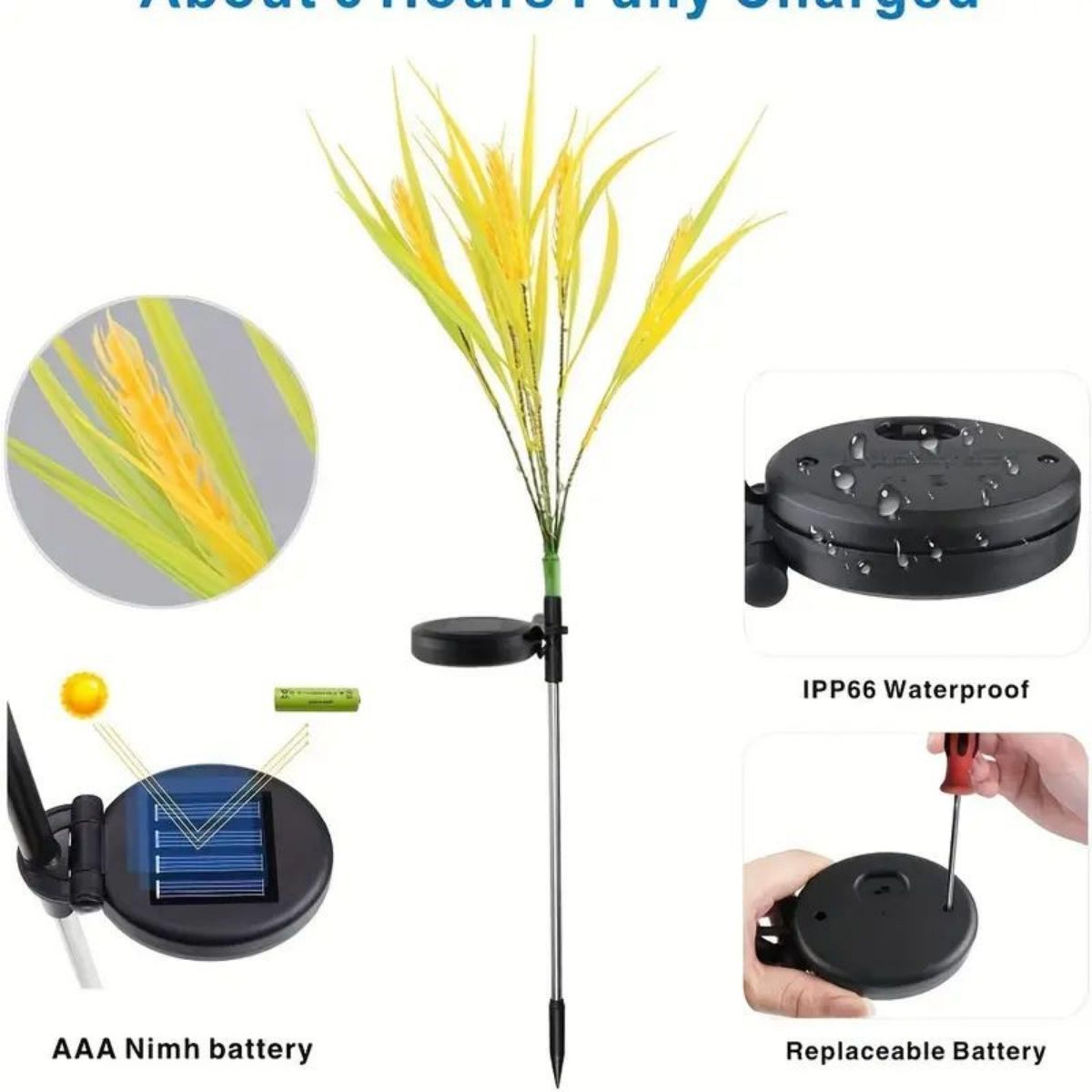 Autumn Wheat Solar Pathway Lights Waterproof LED Garden Decor 6