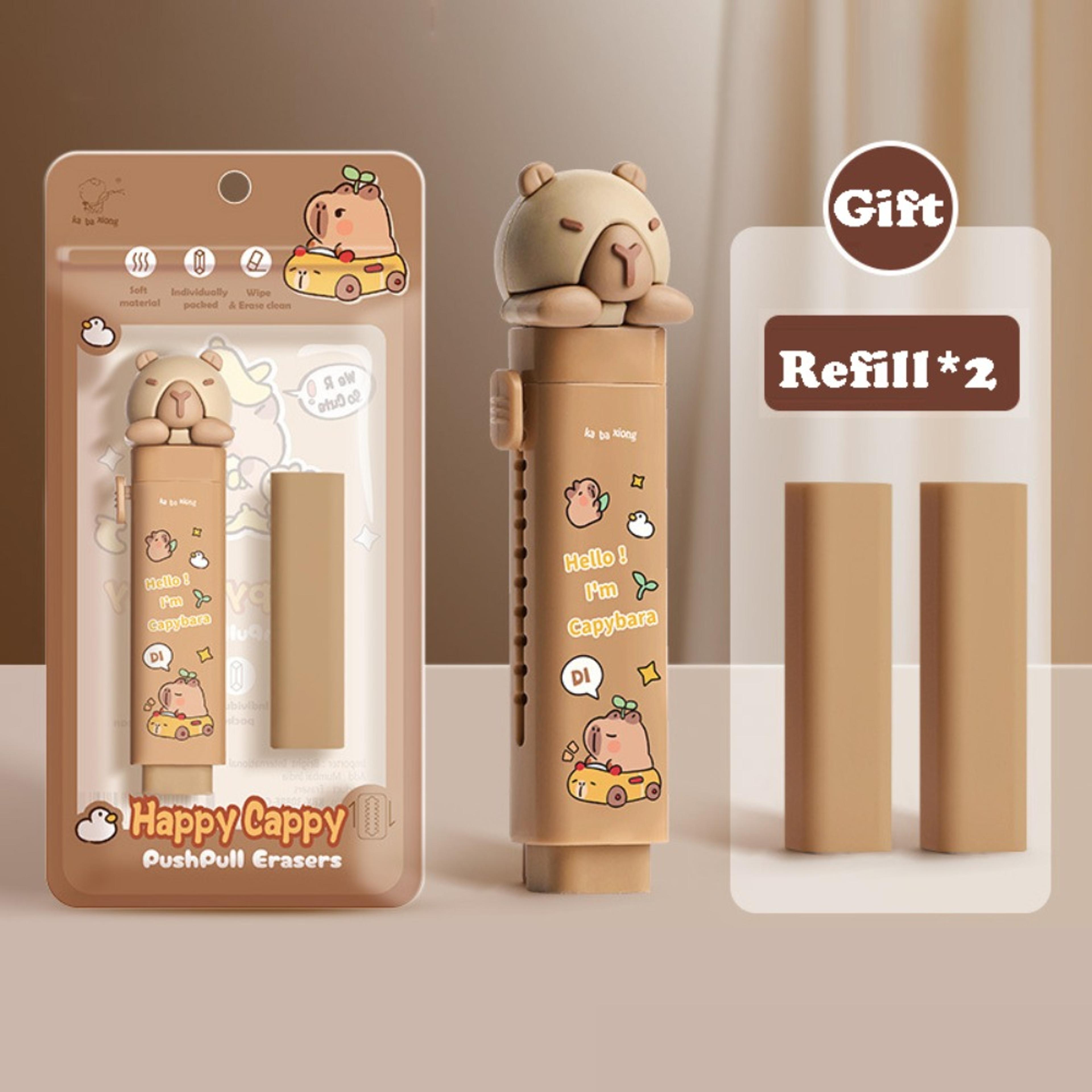 Cute Capybara Push Pull Retractable Eraser With Replaceable Core 6