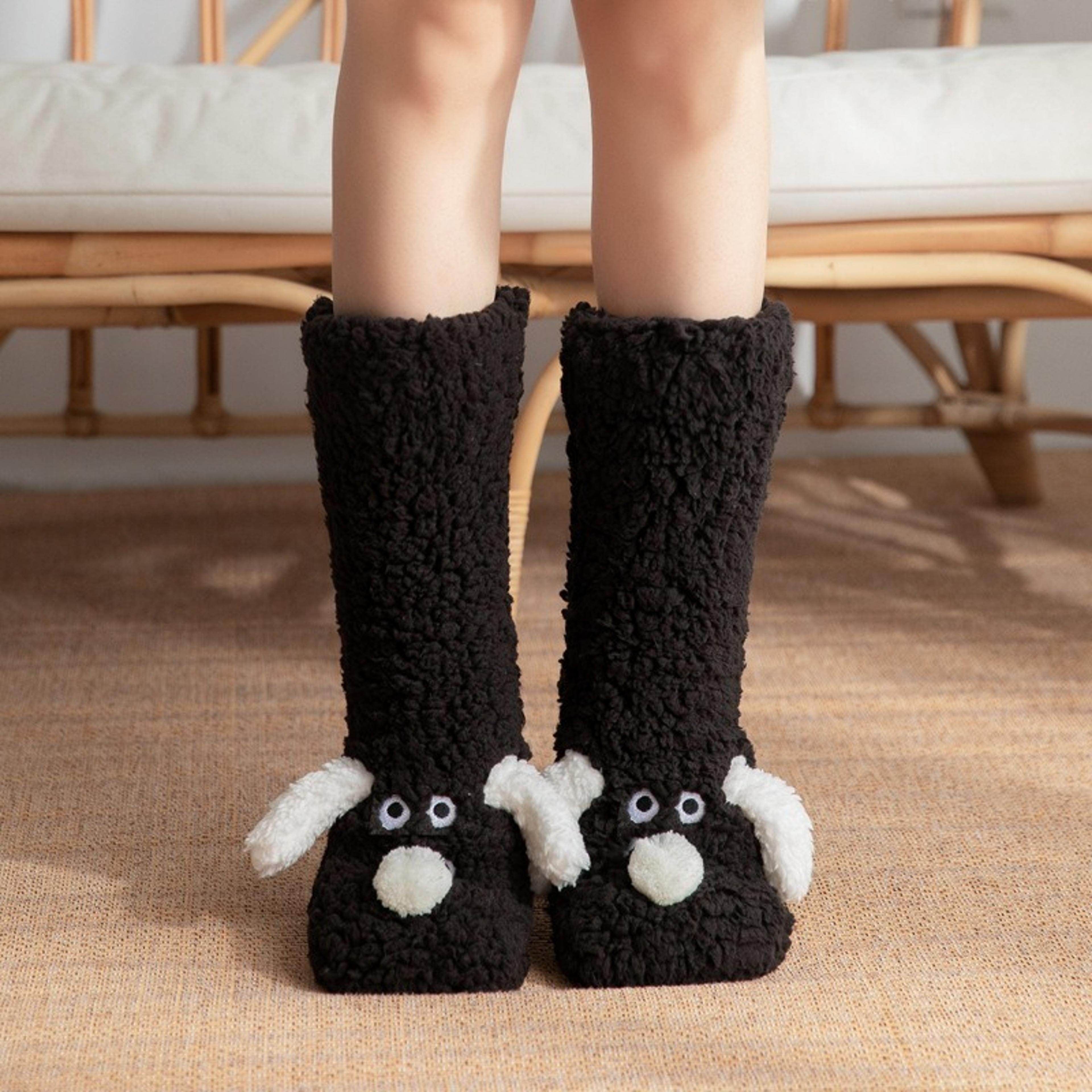 Cozy Cartoon Dog Slipper Socks Warm Winter Floor Socks For Adults 6