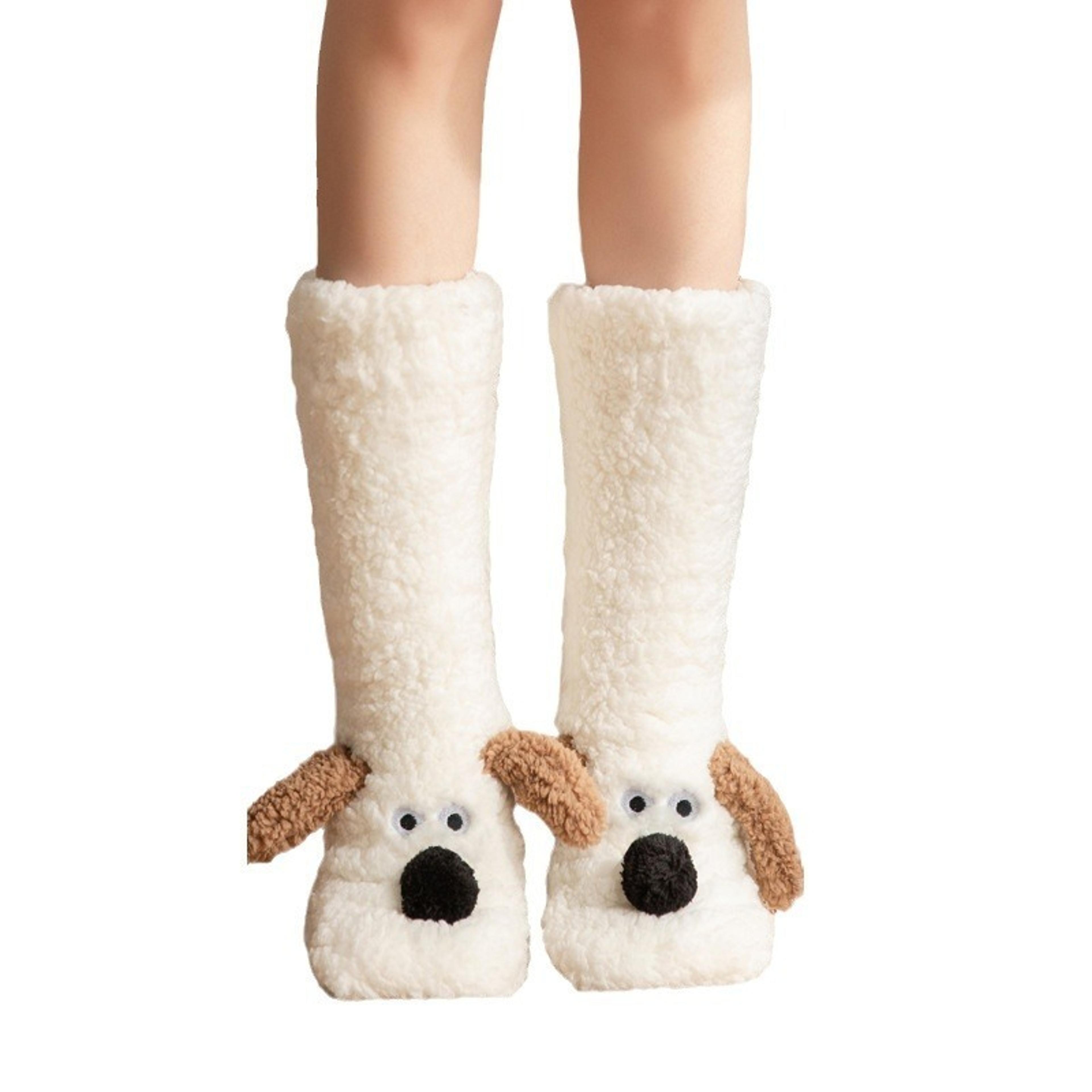 Cozy Cartoon Dog Slipper Socks Warm Winter Floor Socks For Adults 5