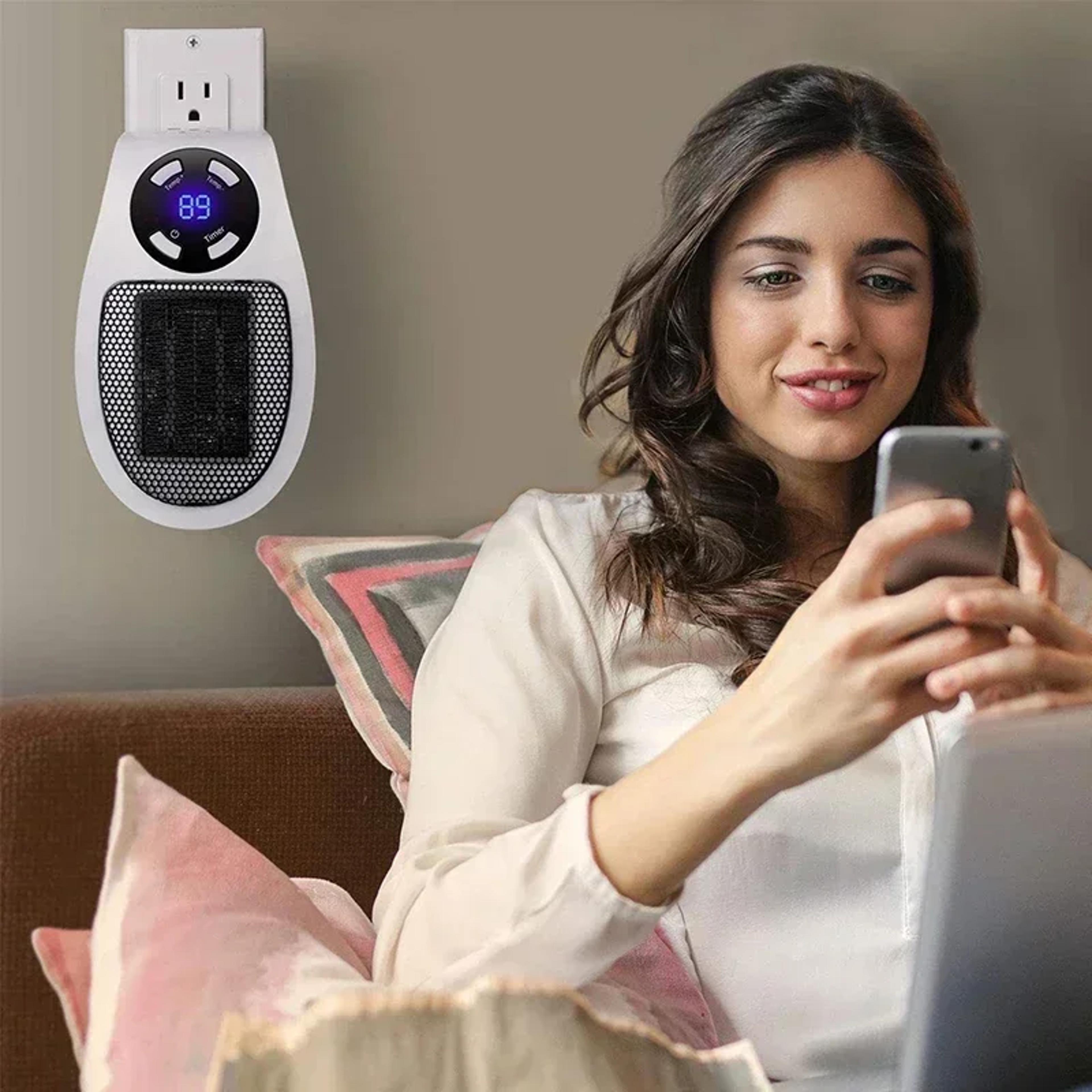 Portable Electric Heater Plug In Wall Heater With Adjustable Temperature And Timer 6