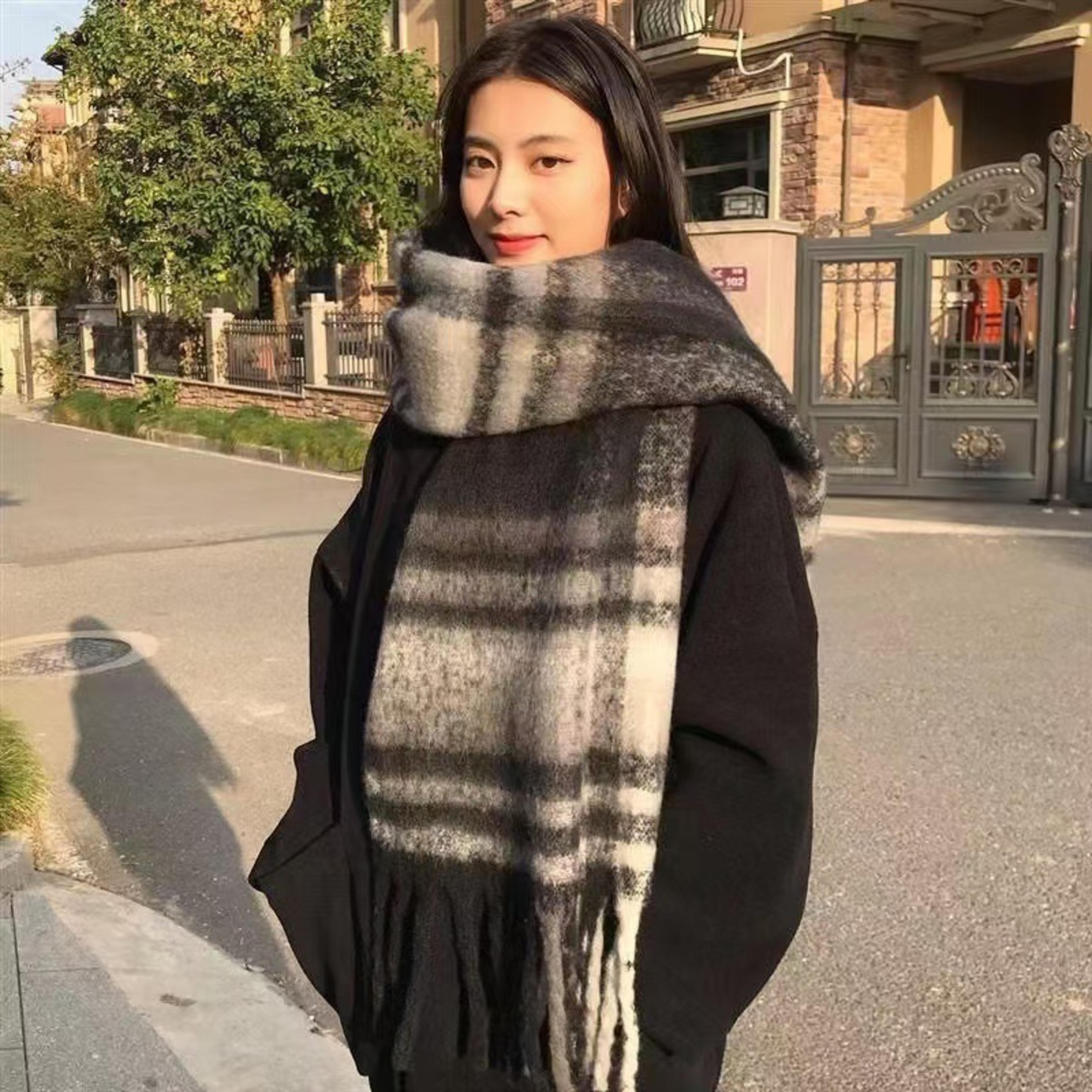 Luxury Womens Winter Scarf Cashmere Pashmina Shawl With Tassels 3
