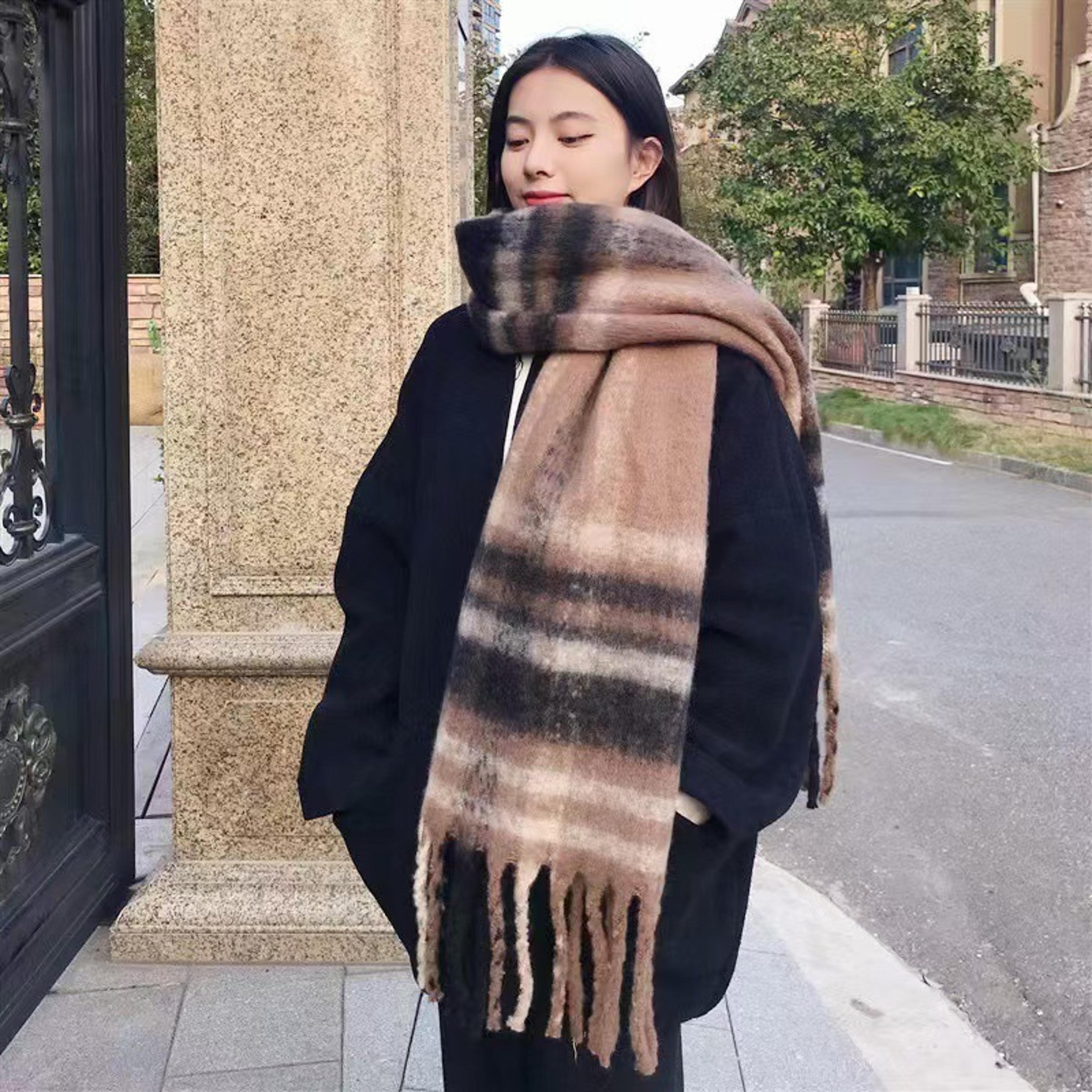 Luxury Womens Winter Scarf Cashmere Pashmina Shawl With Tassels 5
