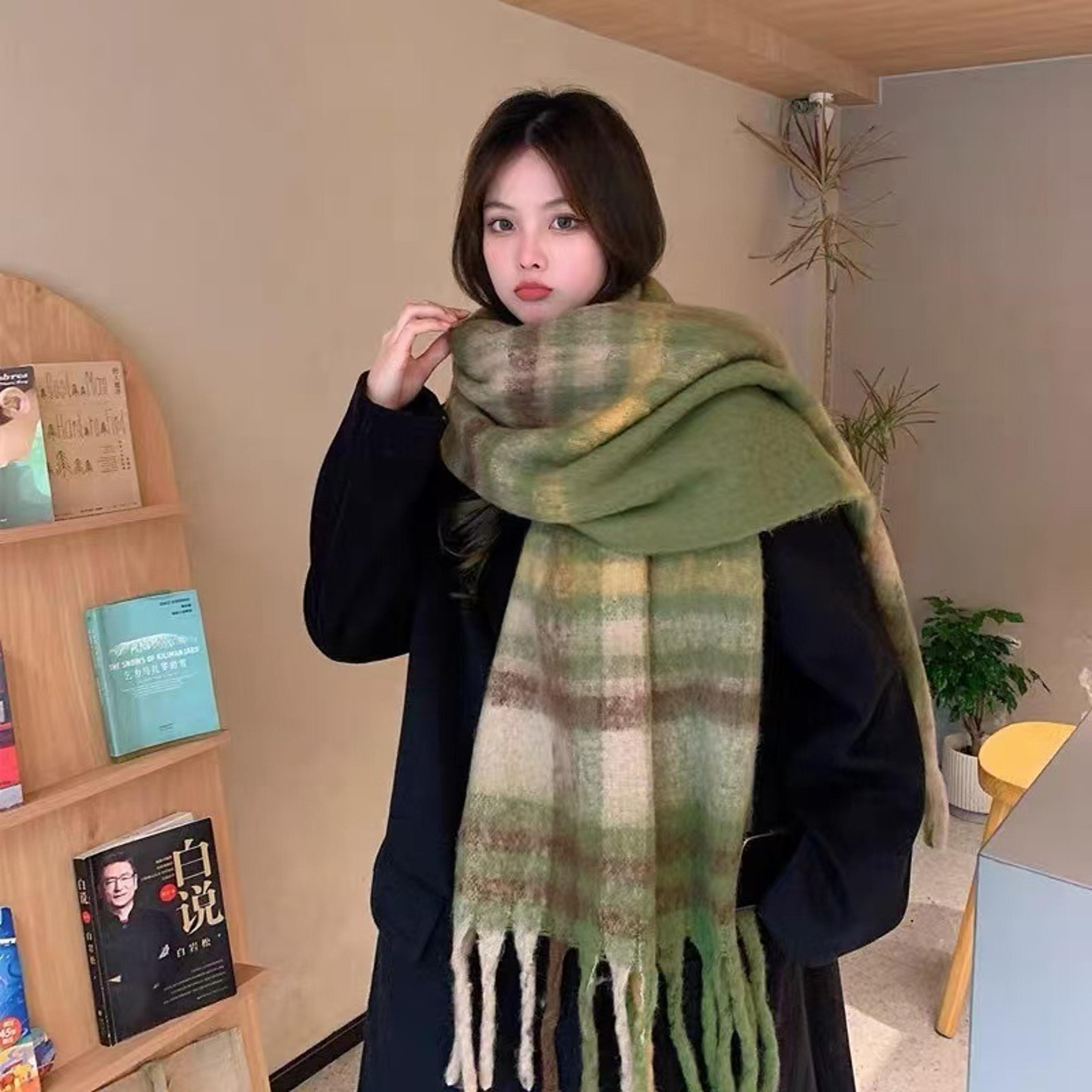 Luxury Womens Winter Scarf Cashmere Pashmina Shawl With Tassels 6